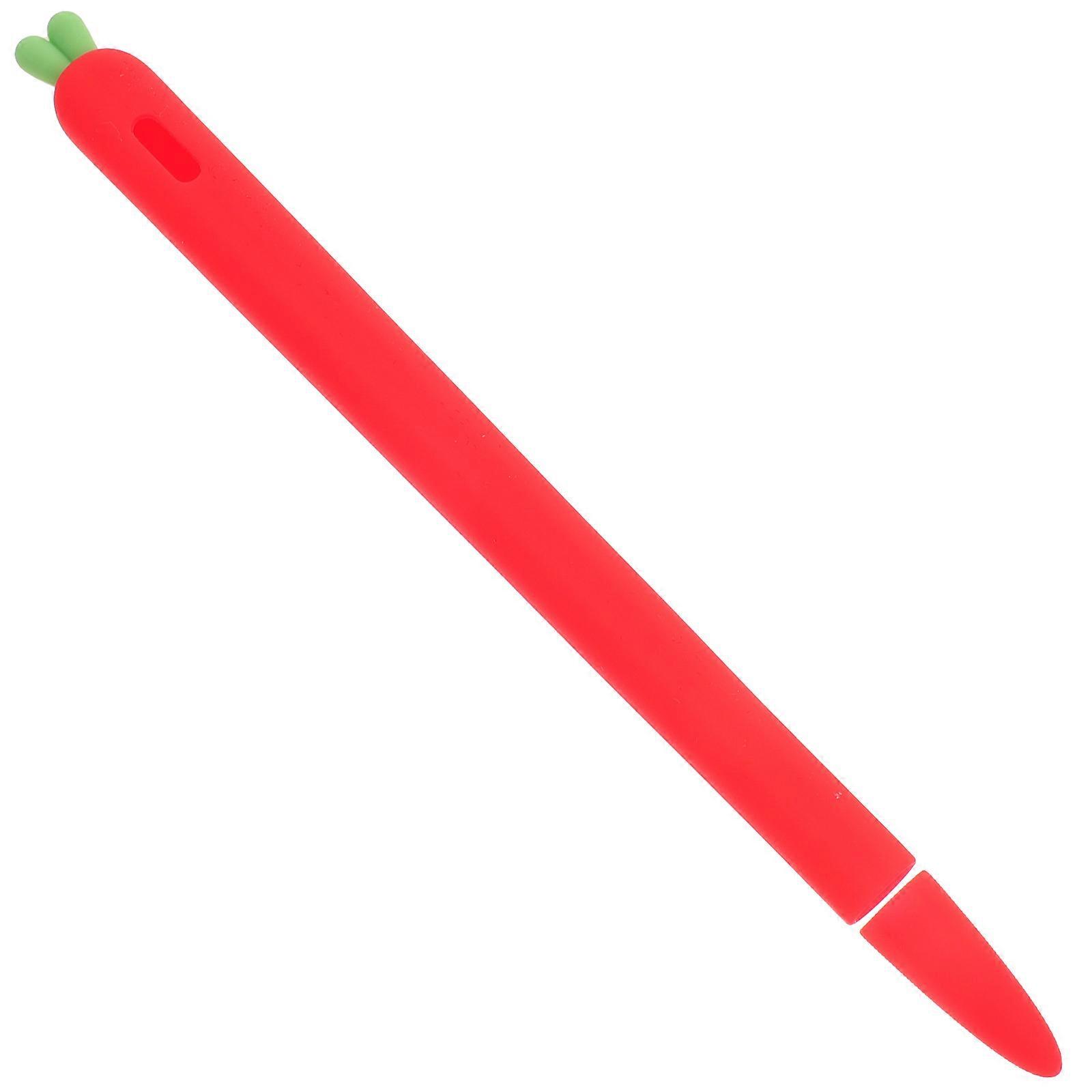 Silicone Protective Cover Carrot Shape Sleeve for Stylus Red