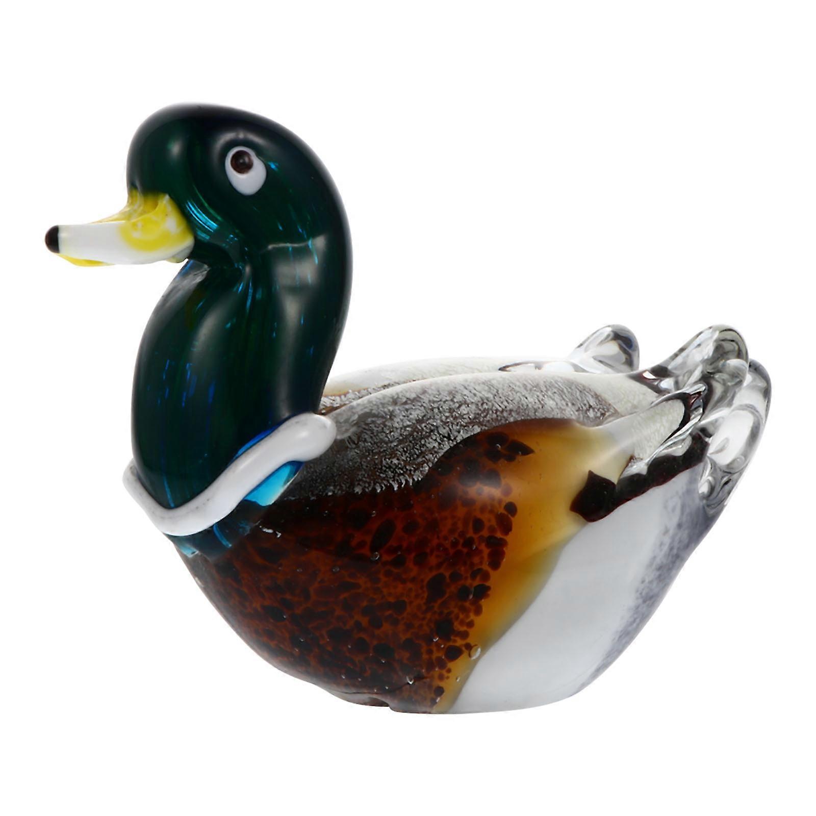 Figurine Home Decor Crystal Duck Ornament Artistic Duck Decoration Desk 1Set