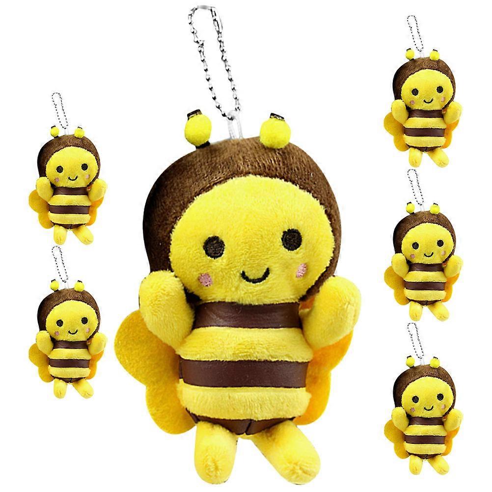 Adorable Bee Plush Keychain Soft Material Colorful Backpack Accessory Kids Daily Use 24Pcs