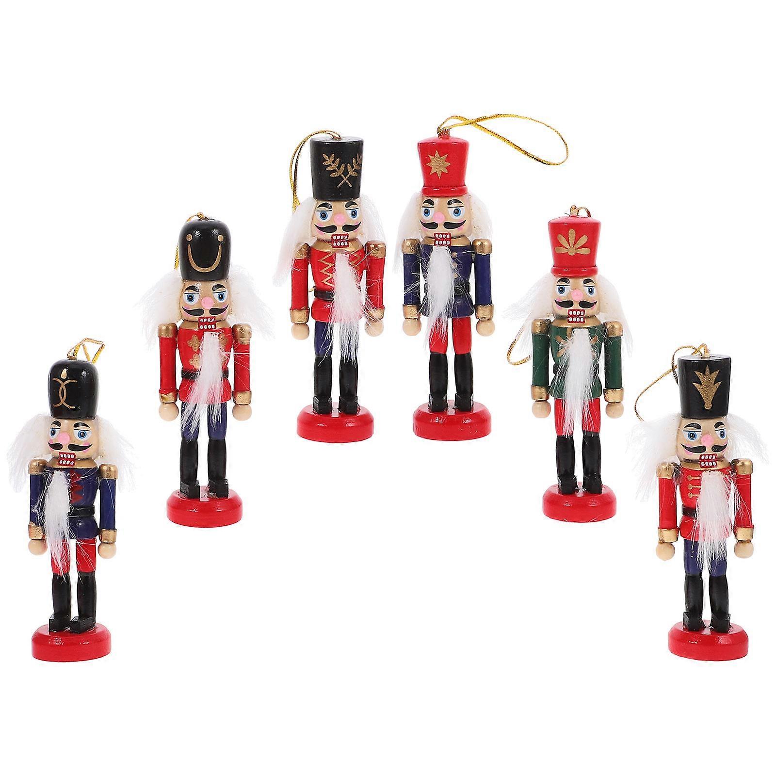 Karácsonyi Diótörő Figurák Fa Függődíszek 12 db-hoz