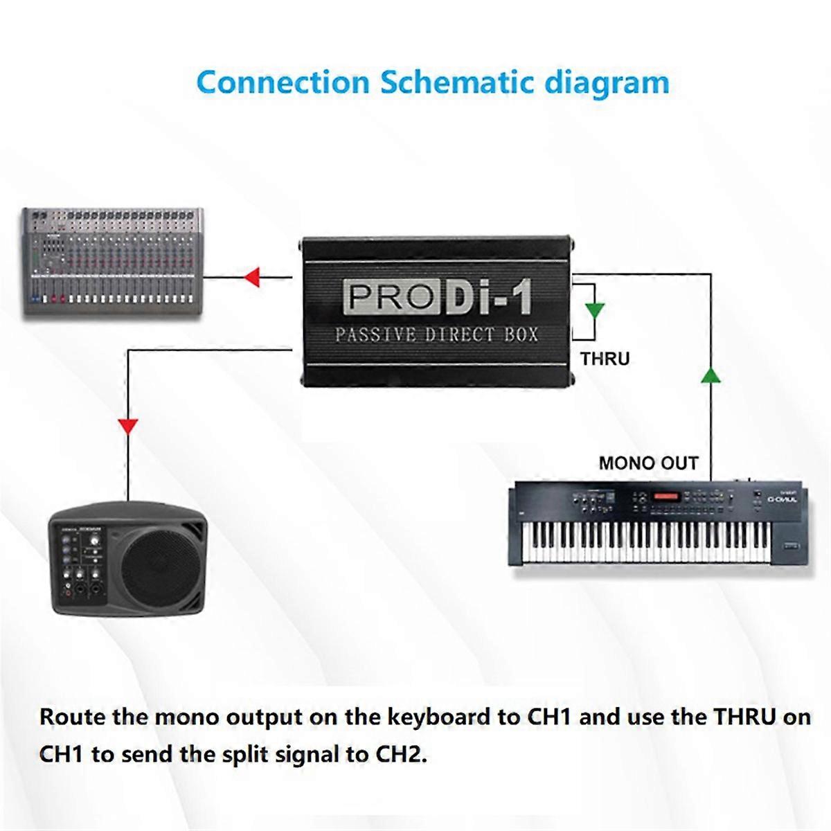 Single Channel Passive DI-Box Balanced & Unbalance Signal Converter