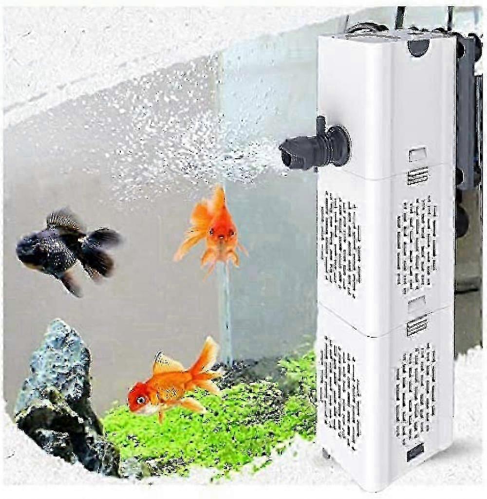 Ultra Quiet 4-in-1 Aquarium Filter - 500-1800l/h Submersible Pump with Oxygen Aeration and Wave Maker for Betta Tanks