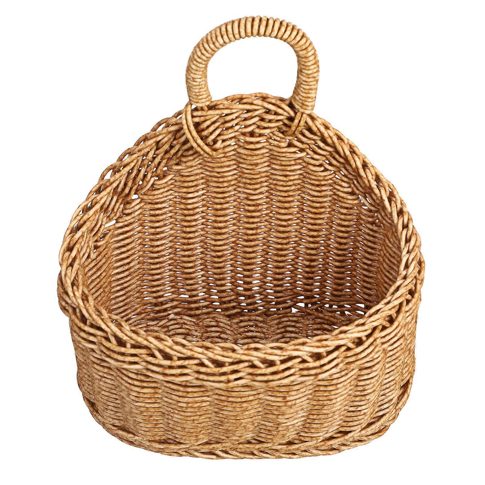 Woven Storage Basket Hanging Basket for Kitchen Storage 3Pcs Beige Set
