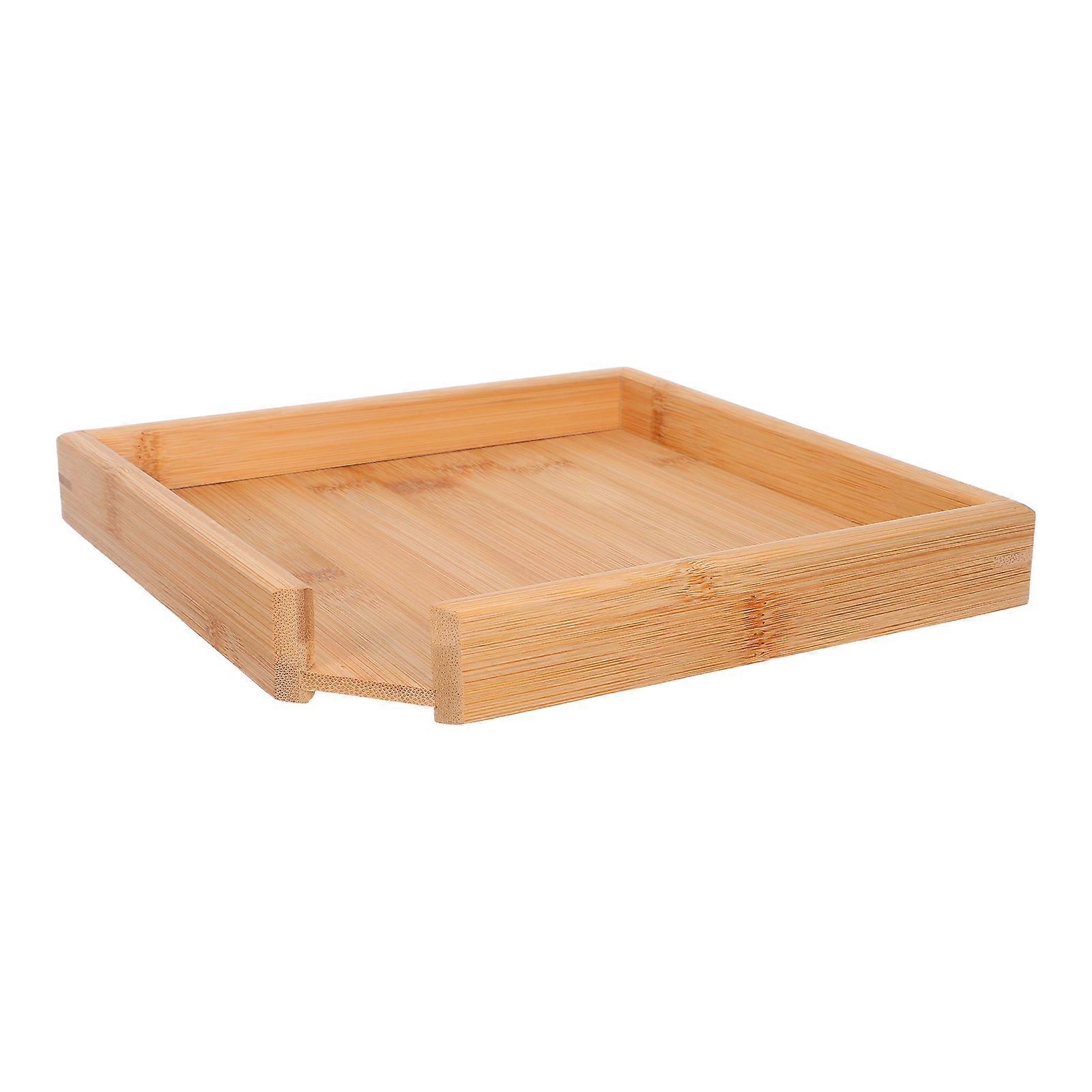 Light Brown Bamboo Teaboard for Tea Use with Raised Edges Spill Catcher