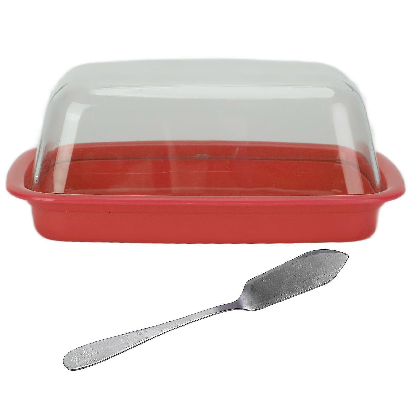 Curved Butter Storage Box with Lid Cheese Plate Butter Holder Tray Baking Tool for Kitchen