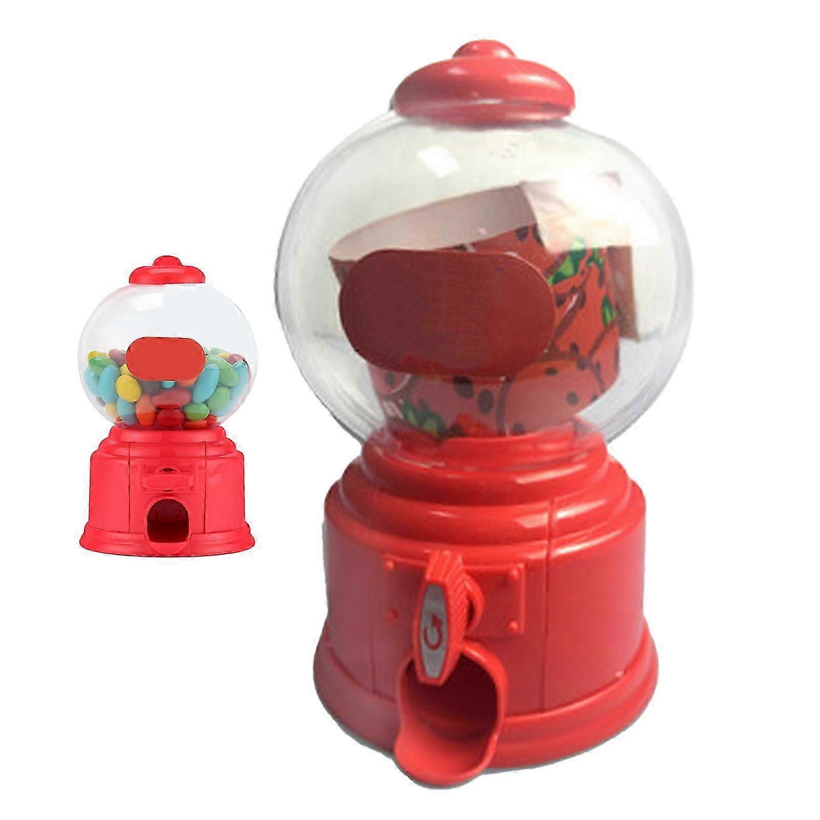 Kids Vending Machine Toy Multi Function Retro Design Durable Plastic Kids Gumball Machine for Family Games Interaction Red