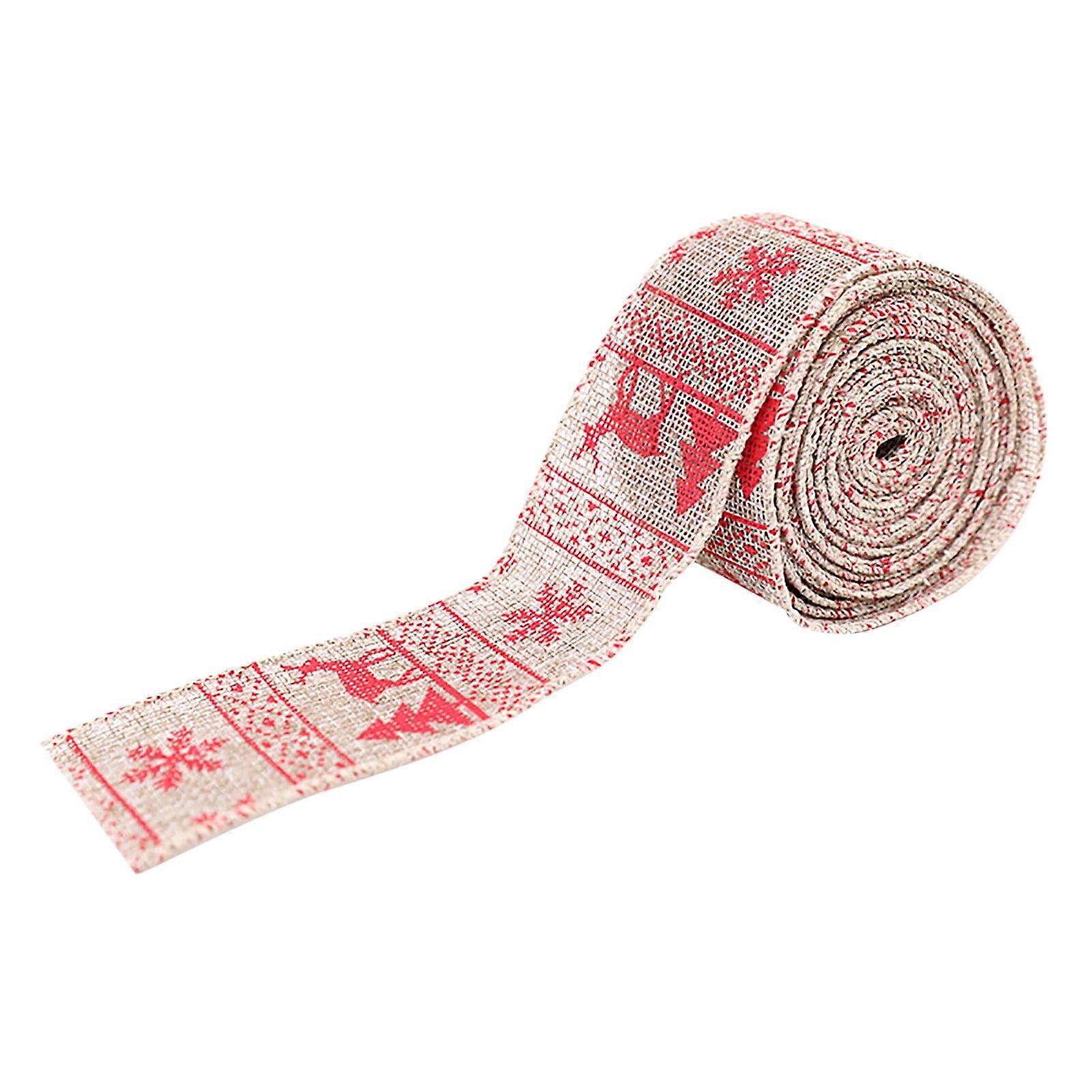 FNGZ Desktop Ornament, Christmas Wired Edge Ribbons Compatible with DIY Wrapping, Buffalo Plaid, Burlap, Gingham Craft Ribbon for Party Bow Making