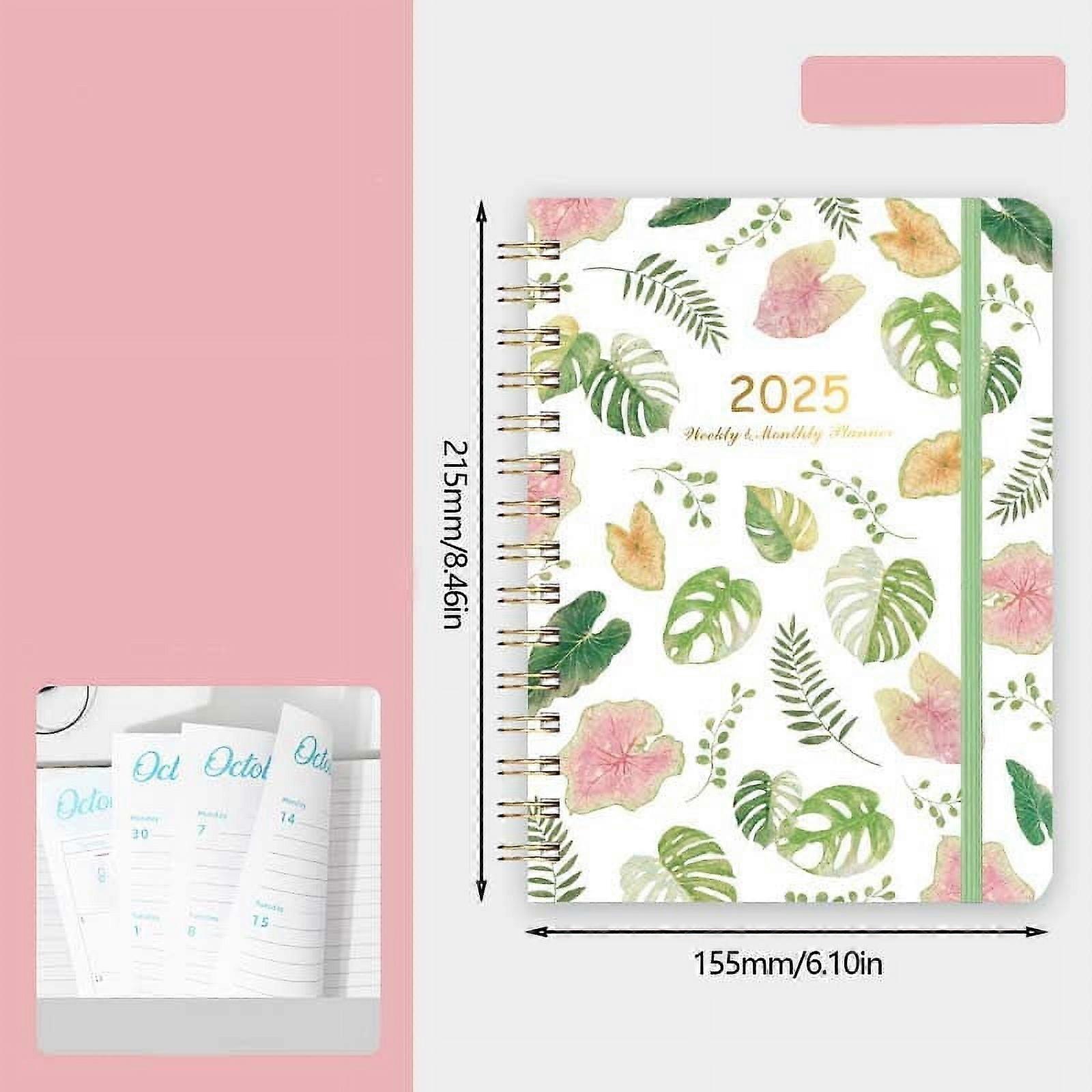 AJKSFHIU Planner Book 2025, A5 Weekly & Monthly Appointment Planner with Separating Pages, Goal Tracking Journal, Jan-Dec 2025