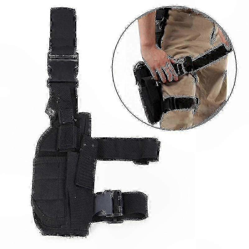 Tactical Thigh Holster with Adjustable Leg Strap for Pistol Carry and Accessories Storage Solution