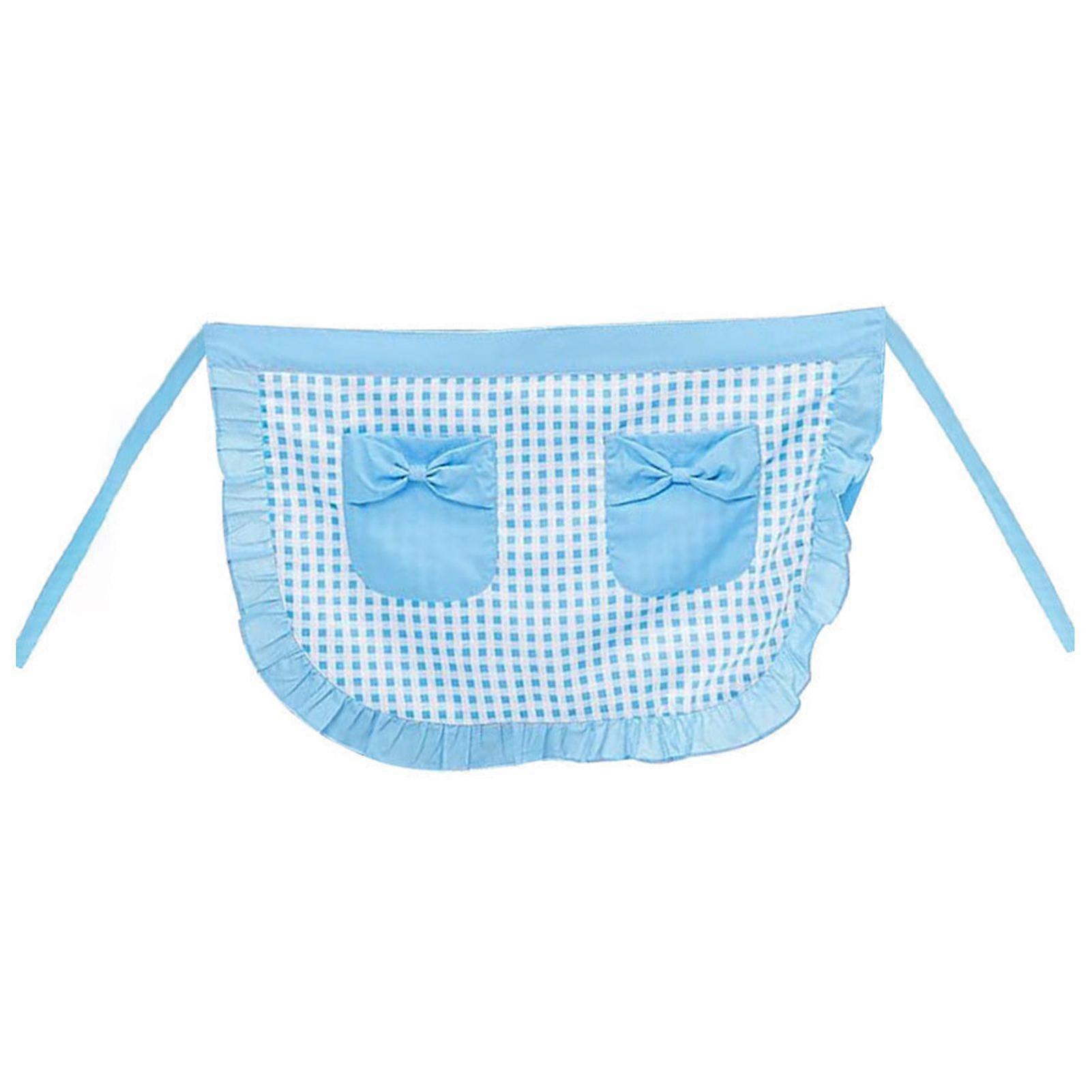 Jikaixiang Kitchen Apron with Double Pockets Ruffle Trimmed Half Apron Adjustable Ties Western Pastry Work Clothes Apron
