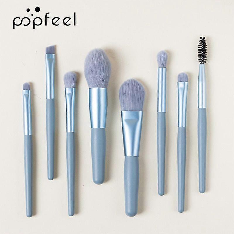 POPFEELMakeup Borstels Premium Synthetische Foundation Poeder Concealers Oogschaduw Make-up 8 Stuks Borstel Set, 1 Count
