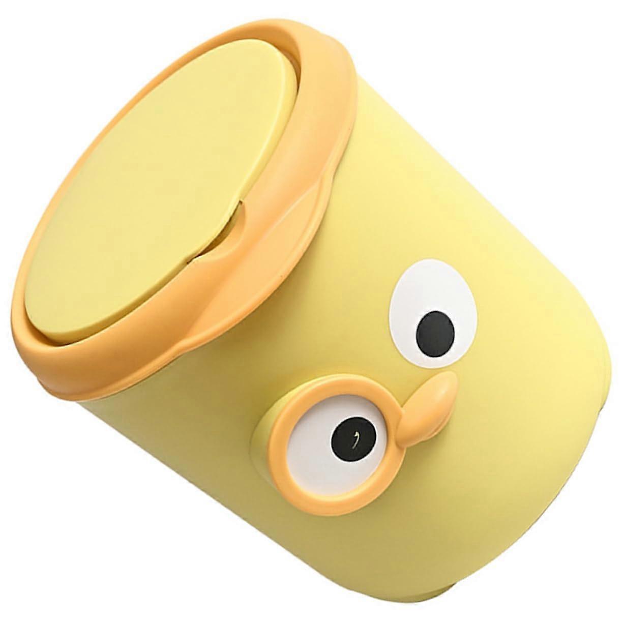 Cartoon Small Trash Can Desktop Trash Bin For Office And Home, Compact Desktop Waste Basket With Lid, Cute Tabletop Waste Bin