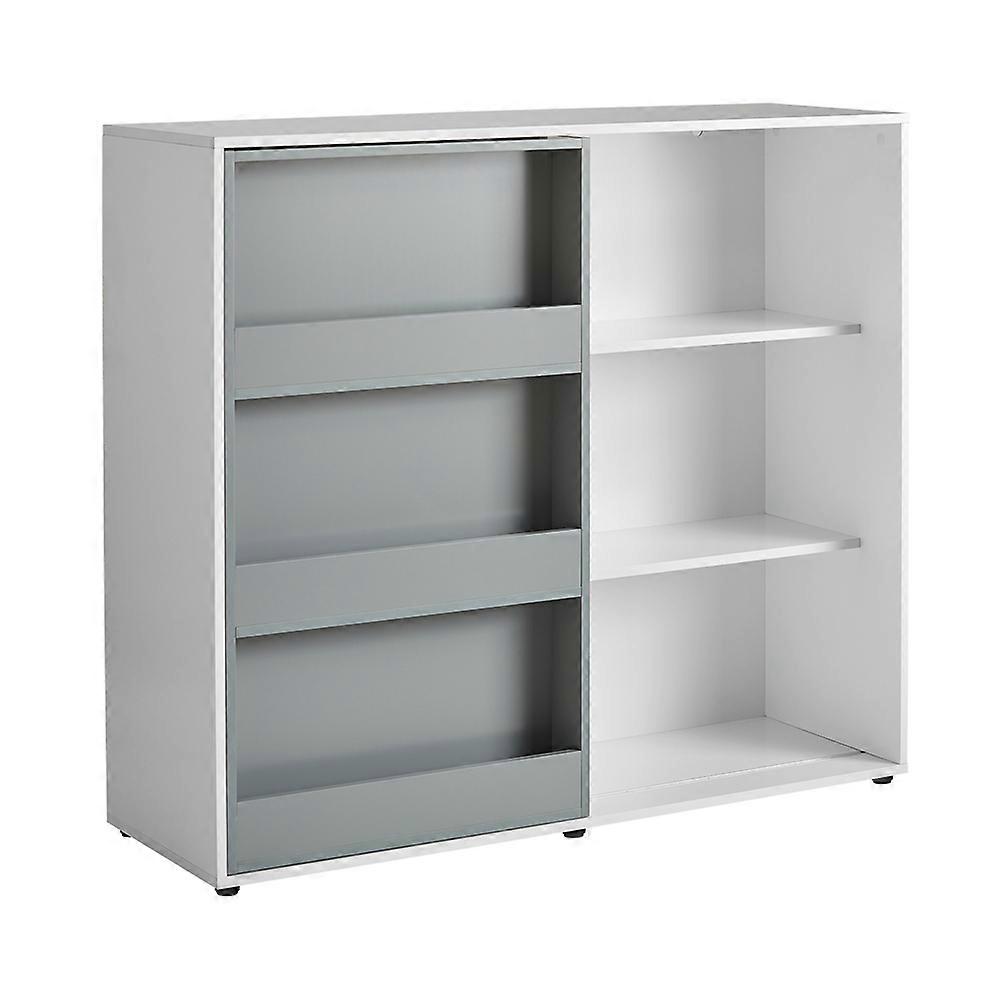 Children Kids Bookcase Book Shelf Toy Shelf Storage Display Shelf Organizer Storage Cabinet with Sliding Door,SoBuy KMB33-W