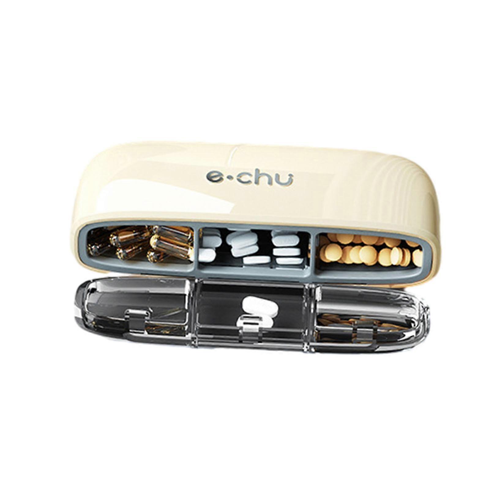 3-grids Medicine Storage Box Portable Moistureproof Tablet Case for Journey