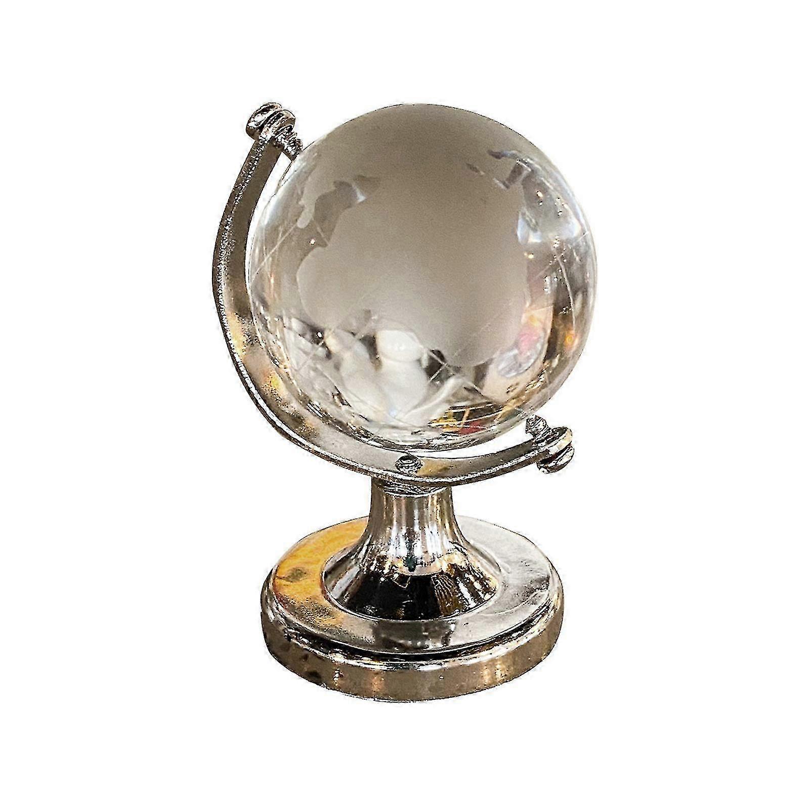 Round Earth Globe Delicate Practical Mini Artificial Crystal Sphere Ball for Office