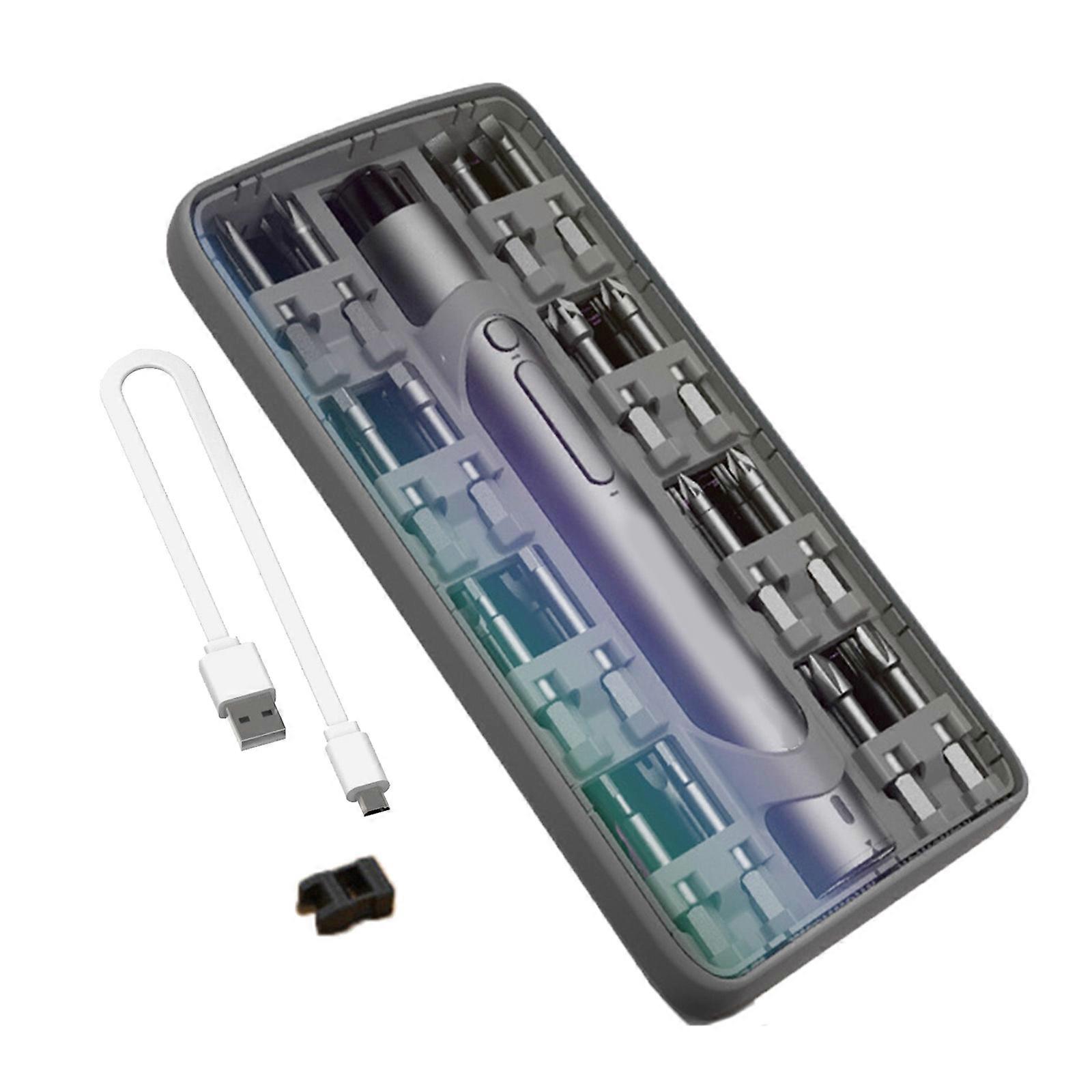 Precisions Torque Adjustable Screwdriver Kit with Magnetic Tip Rechargeable Electric Cordless LED Light Screwdriver Tool Multicolor