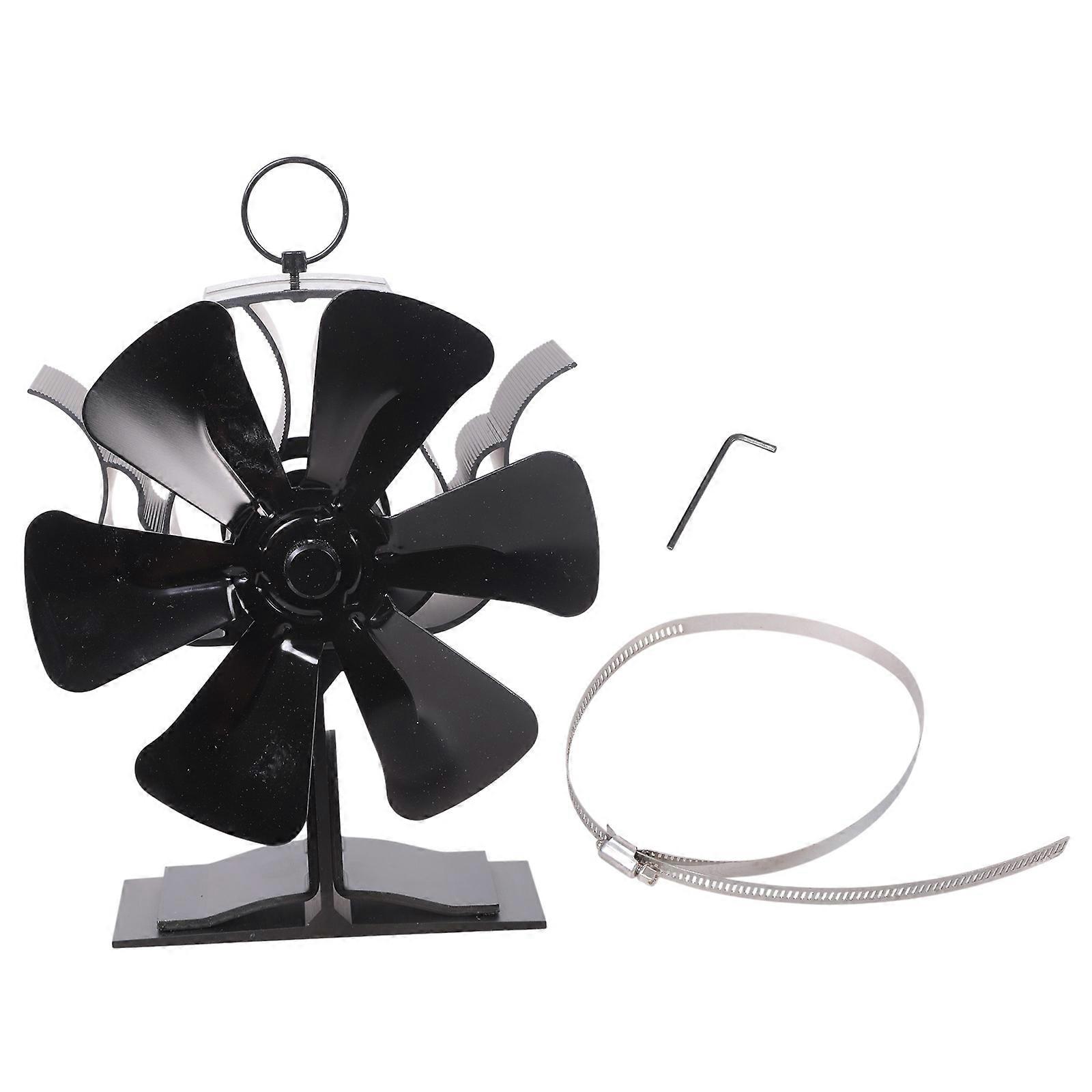 Fireplace Fan 2 in 1 Chimney Fan 6 Blades Heat Powered Stove Fan without Power Efficient Heat Circulating Stove Fan Multicolor