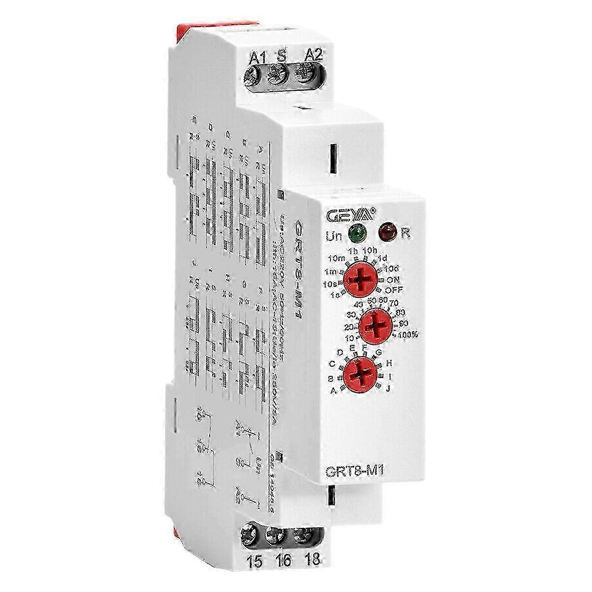 Suitable For Grt8-m1 On Off Time Delay Relay 16a Ac/dc12v-240v Multifunction Din Rail Automatic Timer Relay-jc