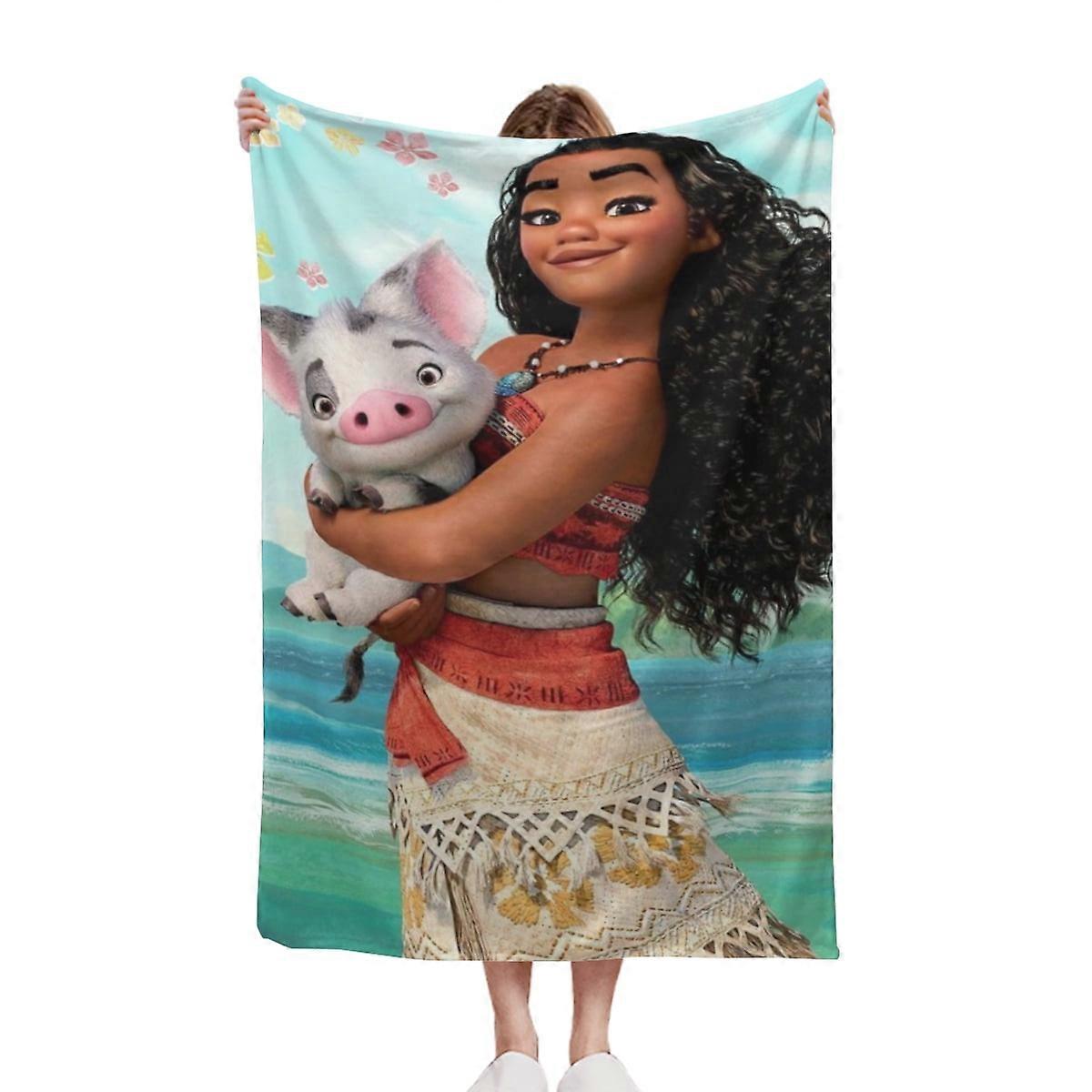 Moana Flannel Blanket, Super Plush, Soft, Comfortable, Fluffy Flannel Wool, Sofa, Bed, Travel-310g