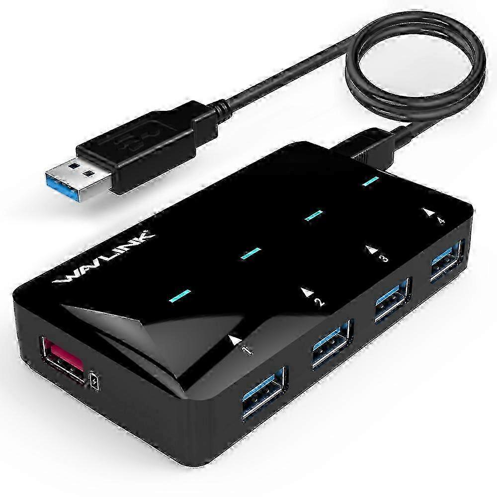 WAVLINK WL-UH3042P1 USB3.0 4-Port Hub 2.4A Fast Charging Adapter for Keyboard Mouse - US Plug