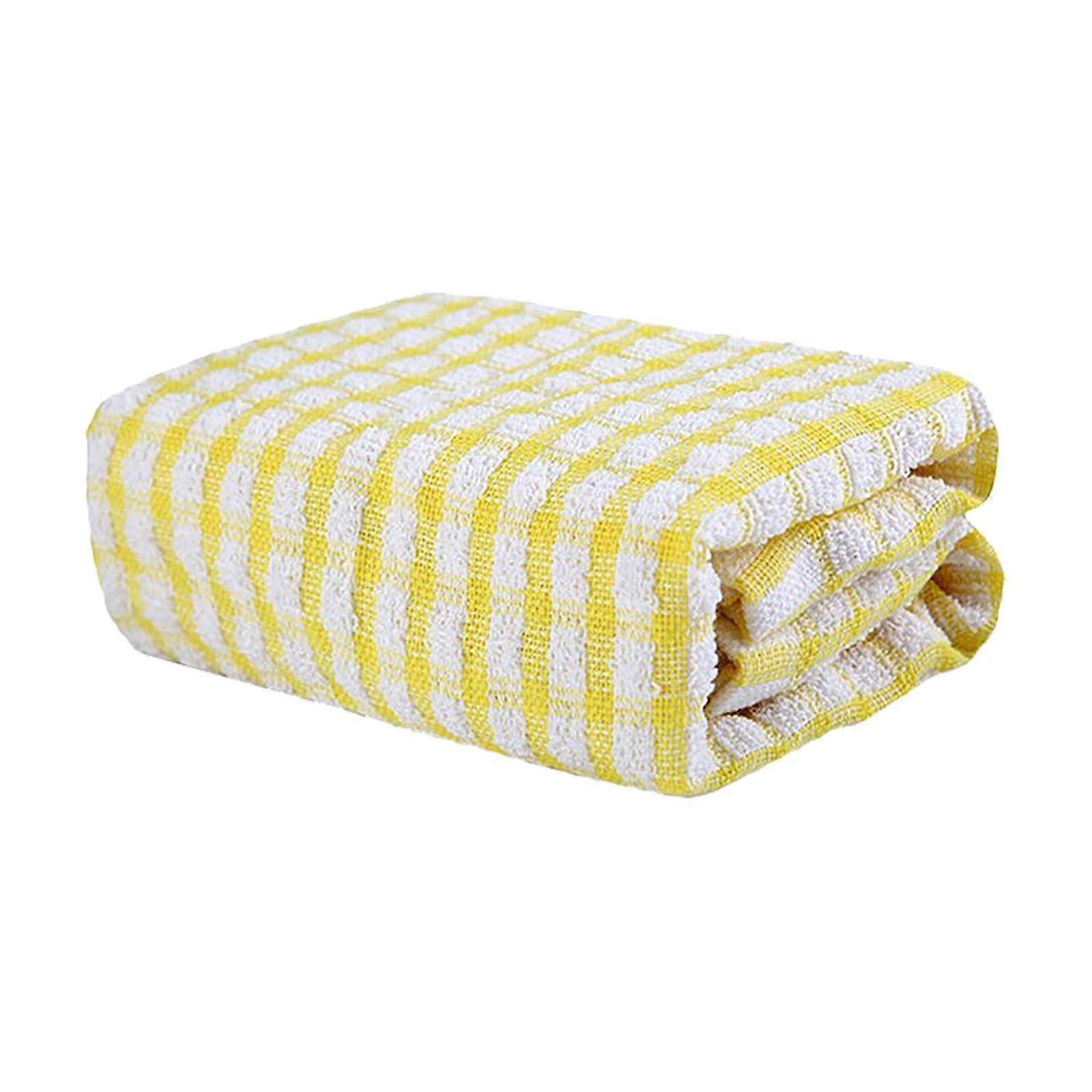 Towels And Dishcloths Set Beige And Yellow Check Pattern Kitchen Towels And Dishcloths