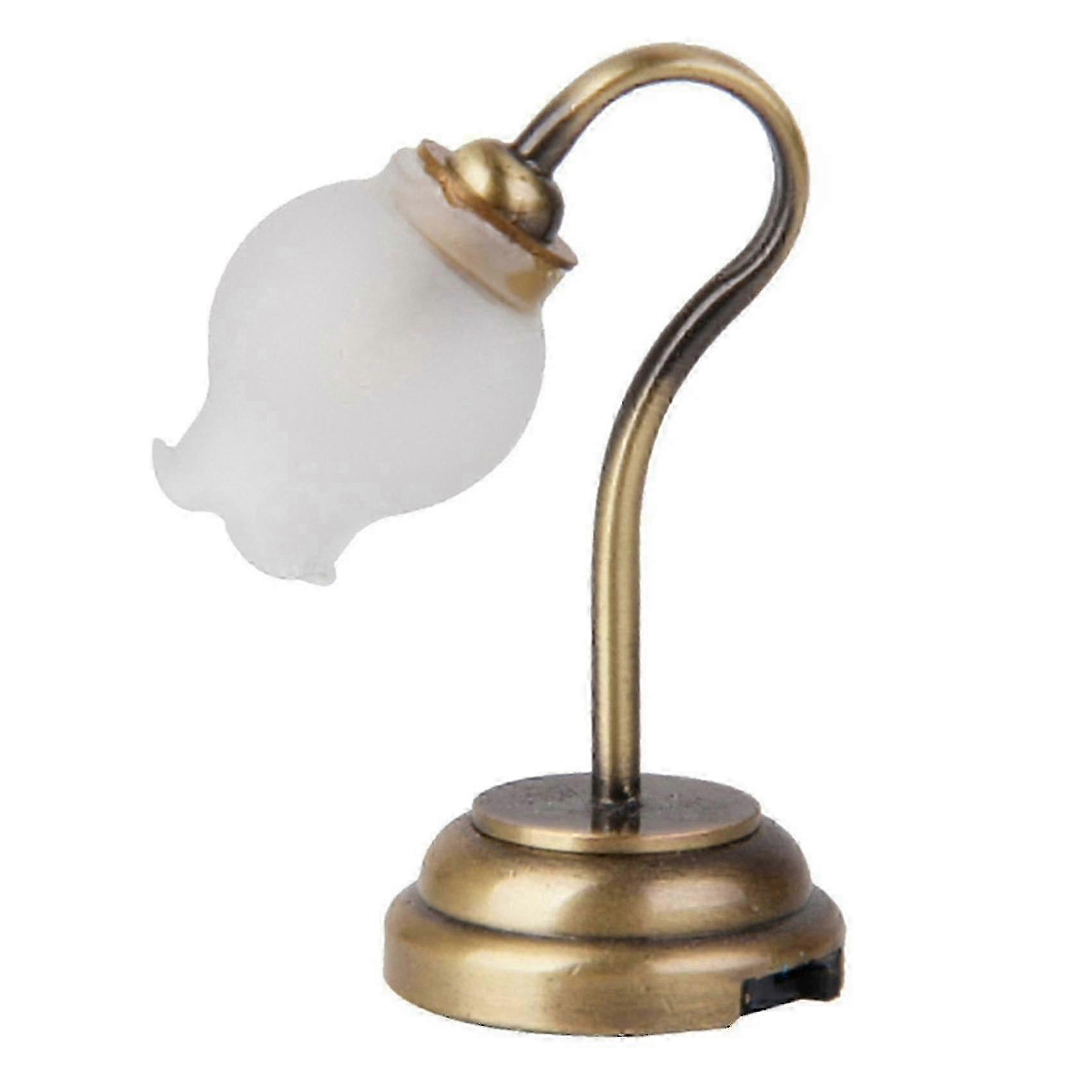 1/12 Vintage Mini Table Lamp With Led Compatible With 1/12 Accessories-Yvan
