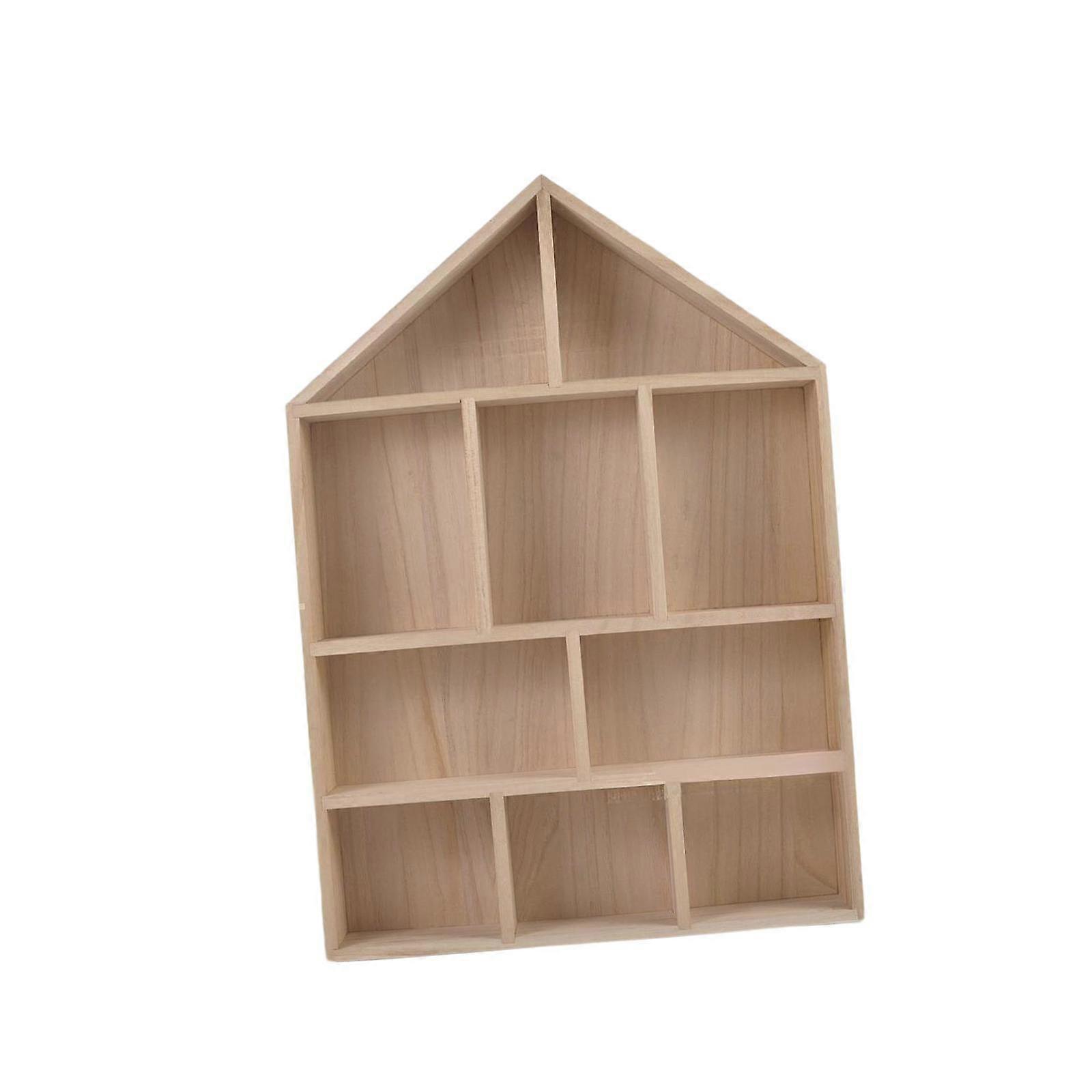 Shadow Box Display Rack Floating Shelves Organizer 10 Grids Wall Mounted for