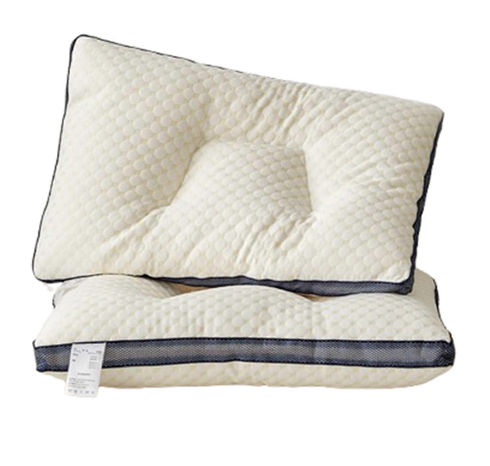 3D Knitted Cotton Ergonomic Pillow Set Of 2 For Neck Strain Relief For All Sleeping Positions  Pillow