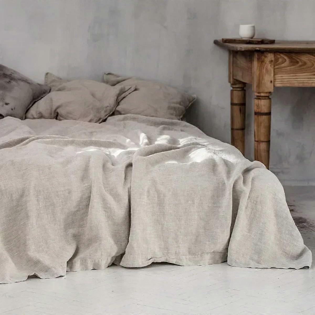 Linen Bed Linen Solid Breathable Sheet 240x260cm 1 Pc Bedsheet 100% Linen