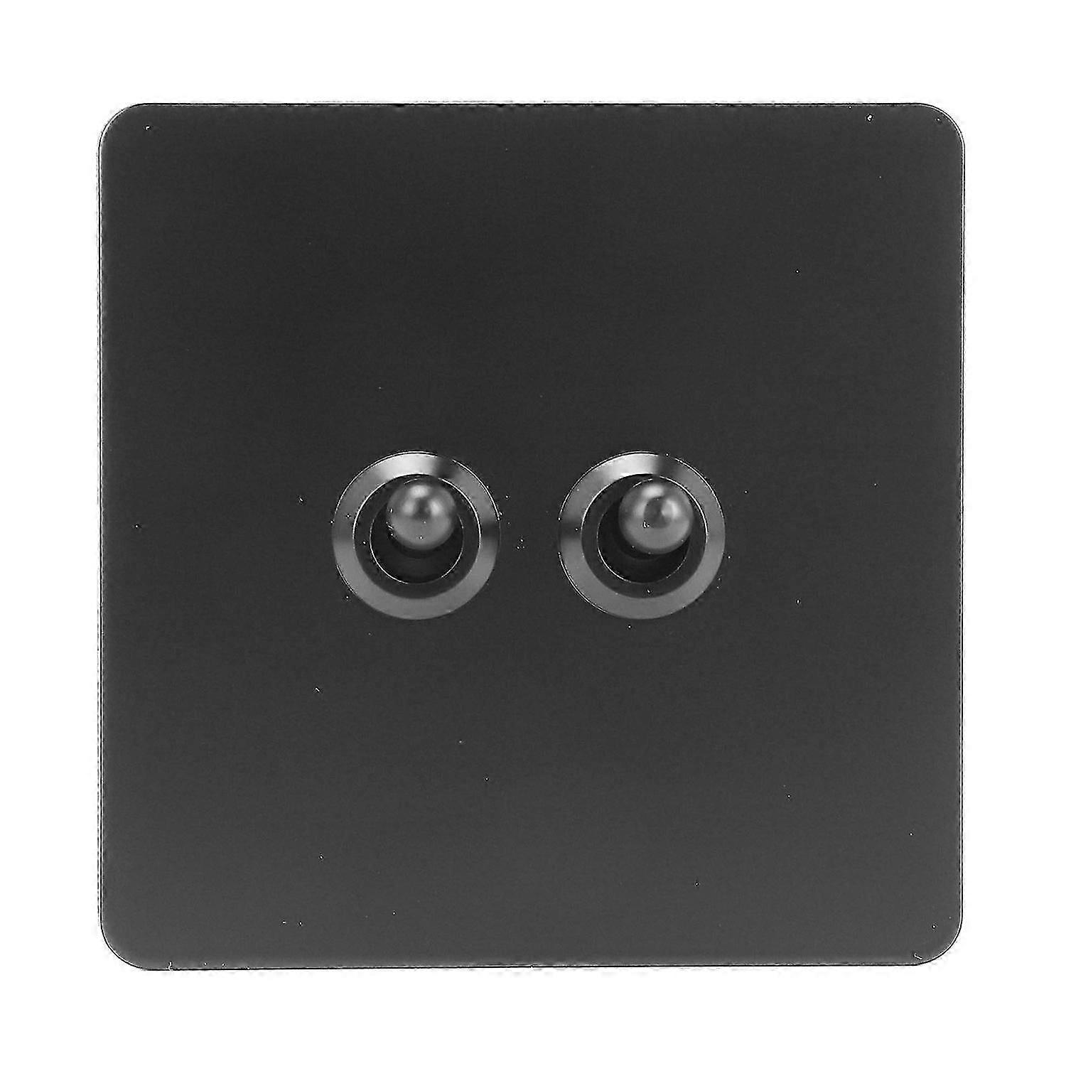 Wall Toggle Switch Stainless Steel Panel Black Color Dual Control Electric Wall Toggle Switch