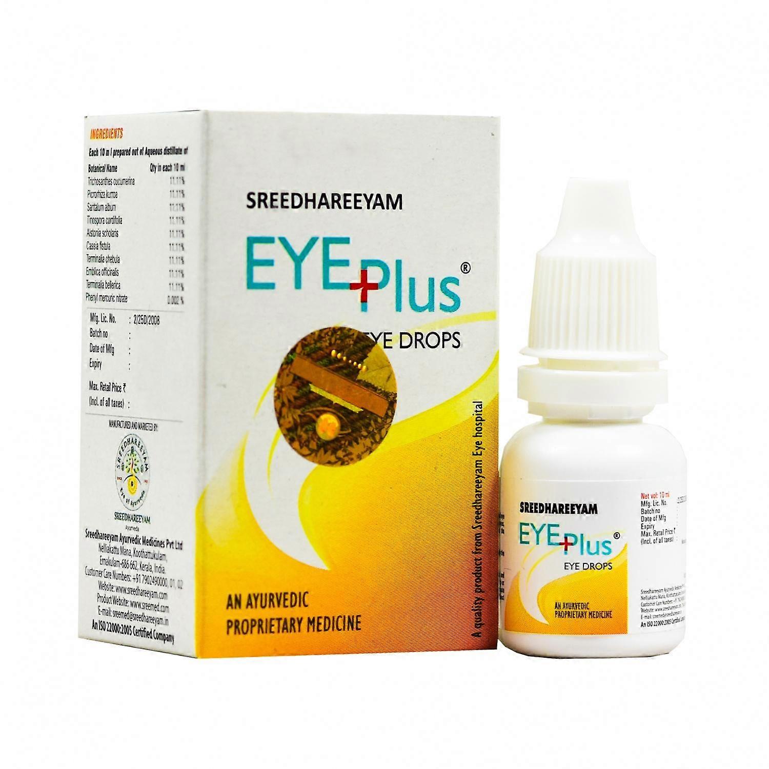Айплюс: глазные капли (10 мл), Eyeplus Eyedrops,  Sreedhareeyam