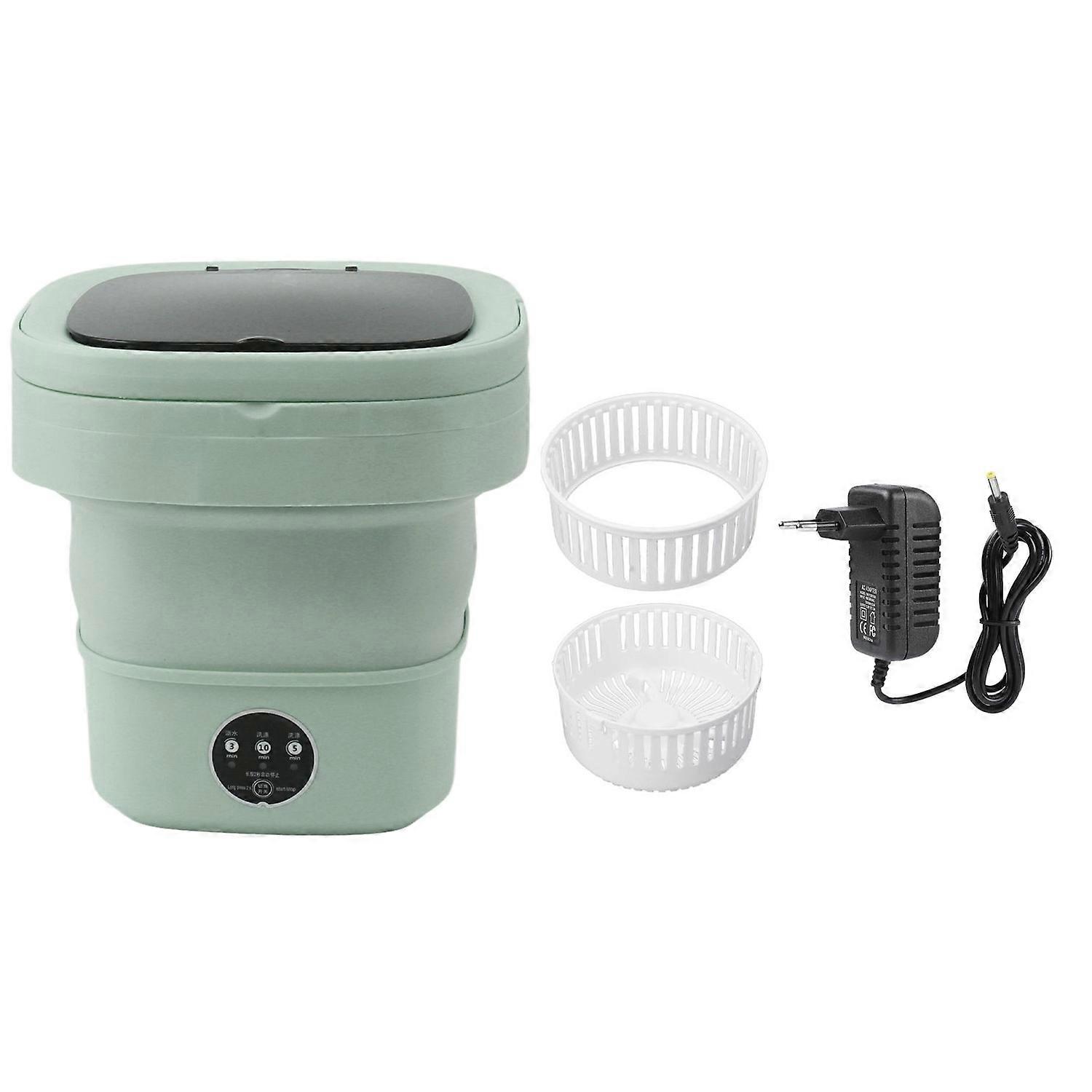 Small Folding Washing Machine TPE and PP 100‑240V Built in Dehydrator 6L Mini Portable Bucket Washer