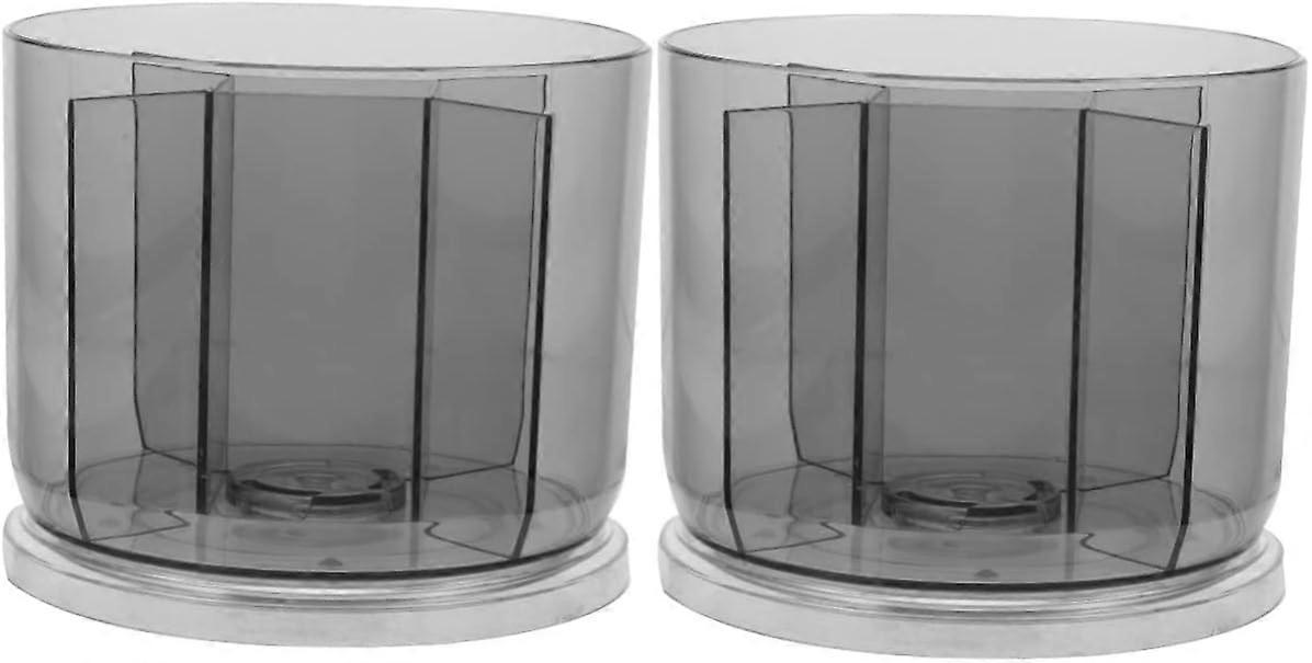 2pcs Rotating Pen Holder Storage Box Plastic To Rotate Simple Grey