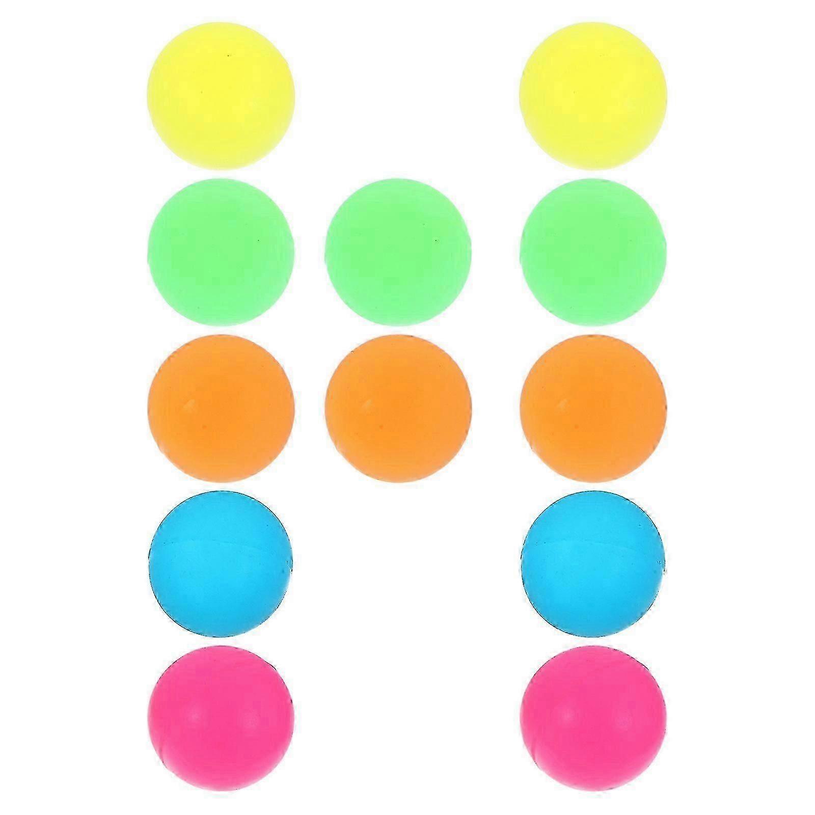 12 Luminous Balls 32mm, Frosted Luminous Elastic Balls, Synthetic Rubber Jumping Balls, Bouncing Balls for Kids [D]