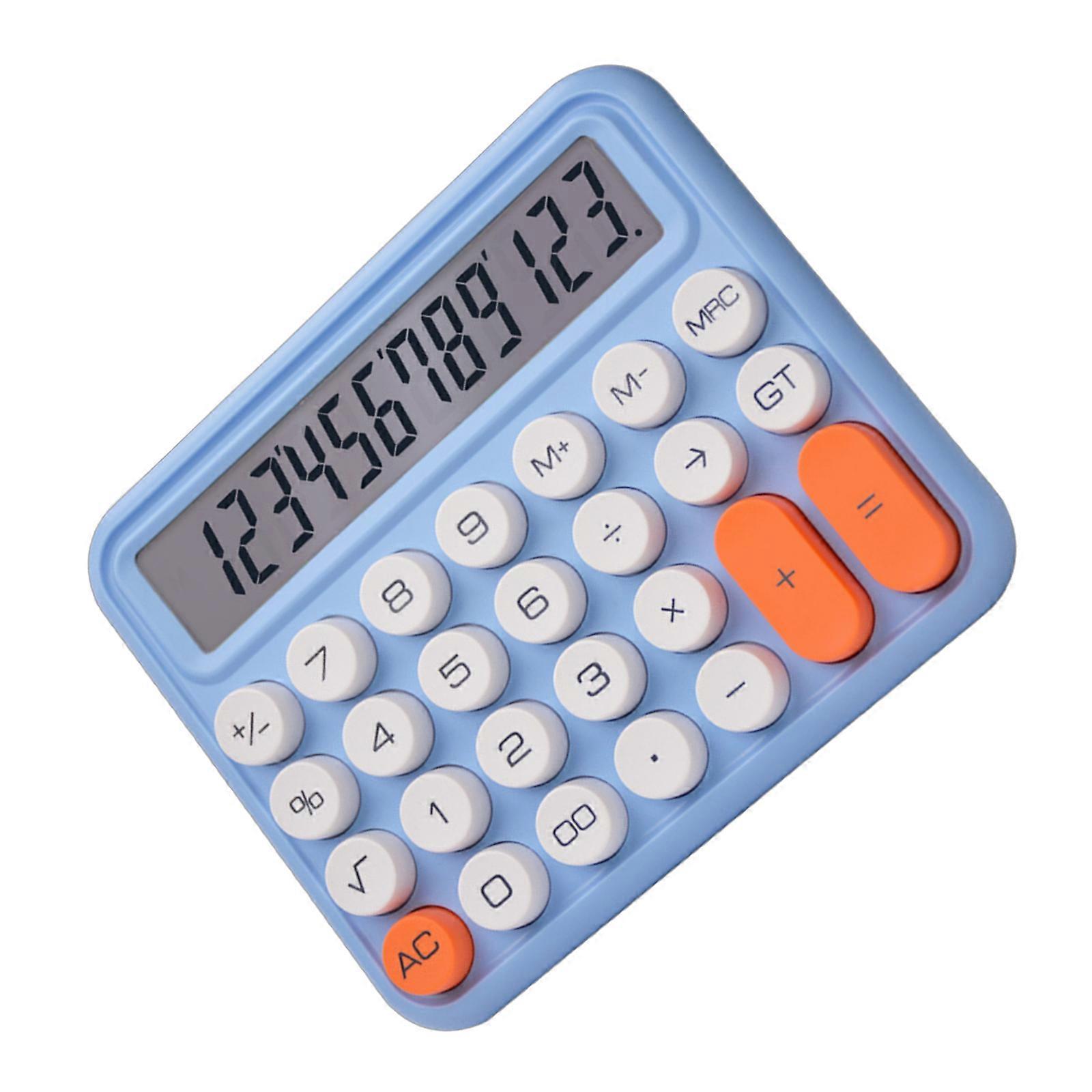12 Digit Desktop Calculator Mechanical Calculator 12 Digit Calculator Candy Color Calculator  sky blue