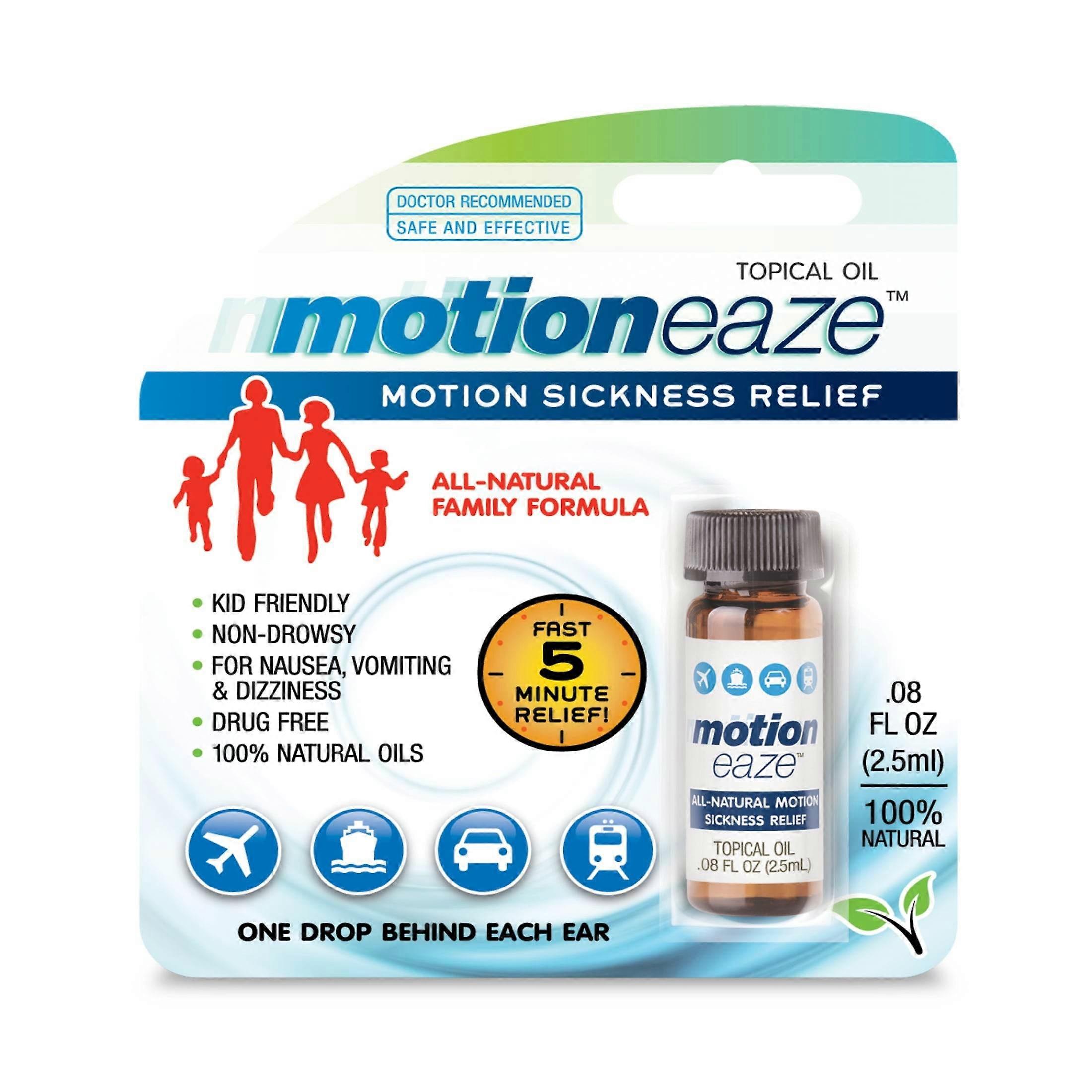 زيت Motioneaze الموضعي لتخفيف دوار الحركة ، 20 تطبيقا ، 0.08 أونصة