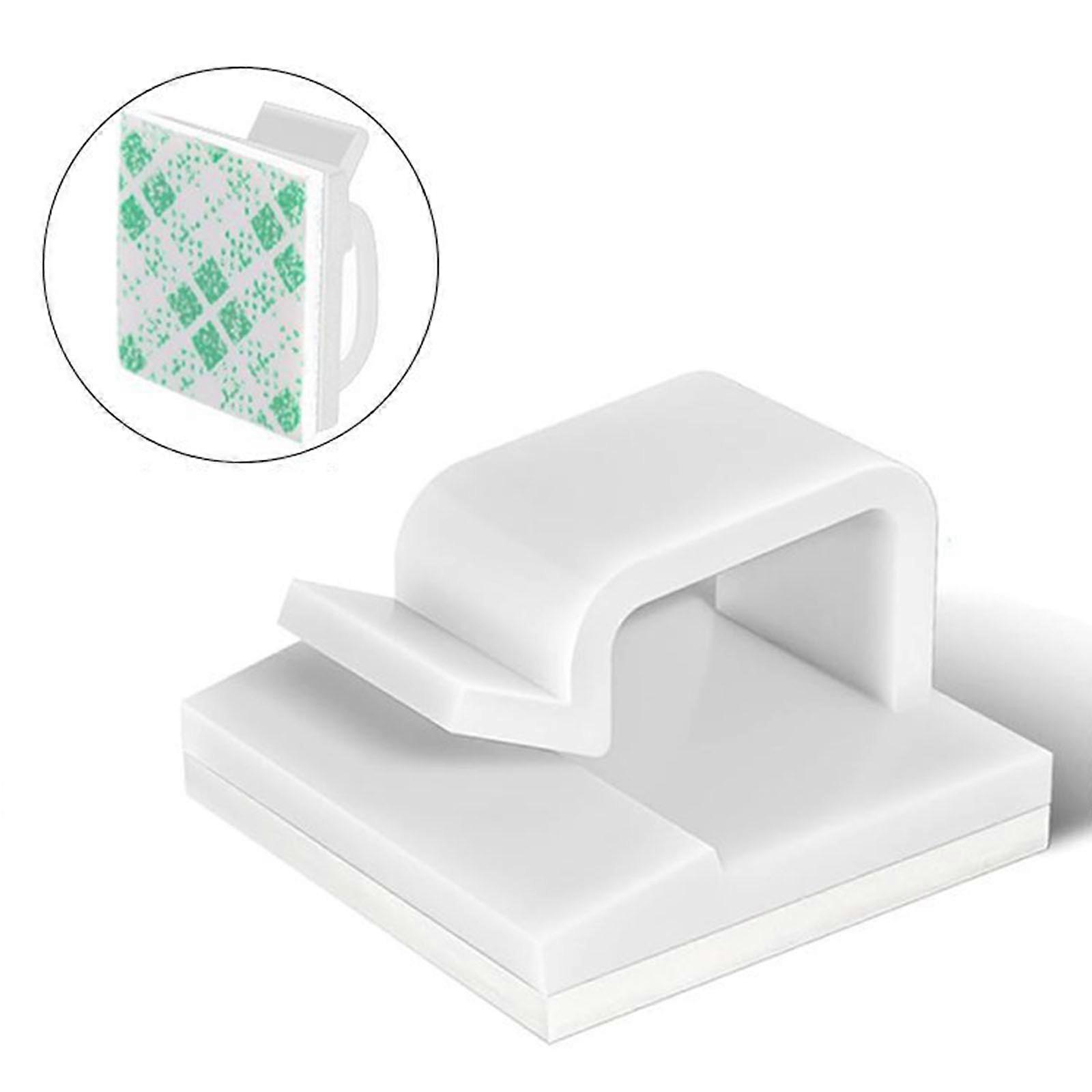 100Pcs Clear REPEAT Type Cord Possessors With Strong Adhesive For Easy Wire Management In Multiple Configuration  White