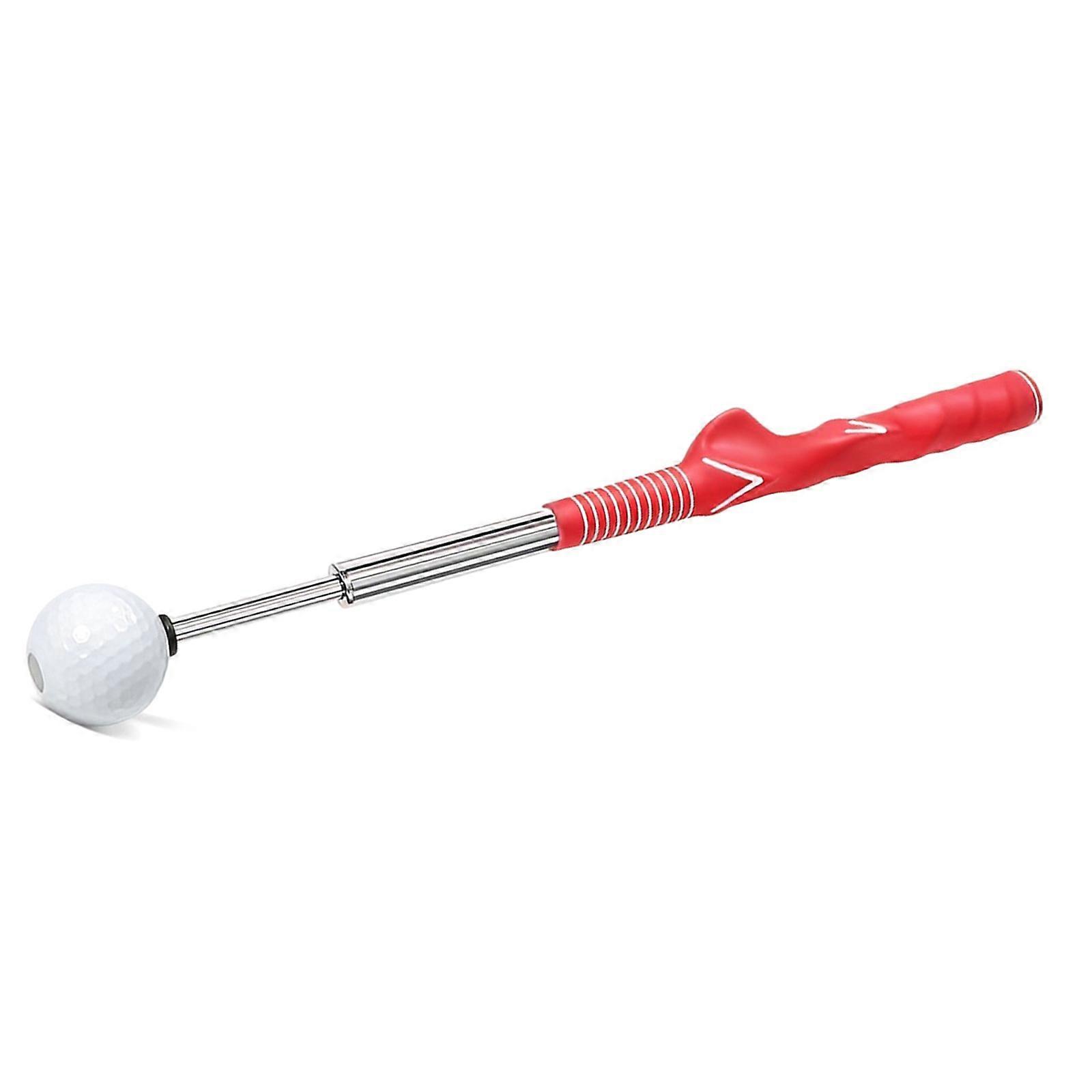 Golf Swing Practice Stick Telescopic Swing Trainer NonSlip Warms Up Stick for Chipping Driving Exercise Beginner  Red