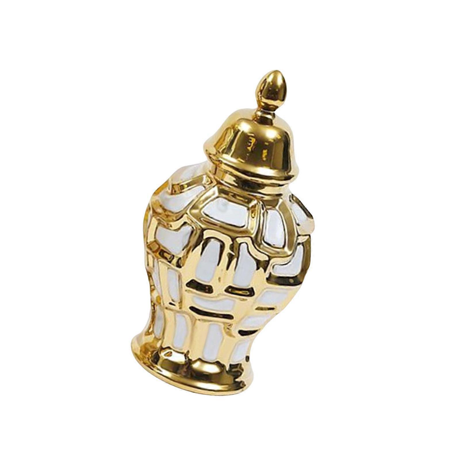 Elegant Ceramic Jar Vase with Domed Lid Storage Jar for Decorative Display in Homes and Event Space  S