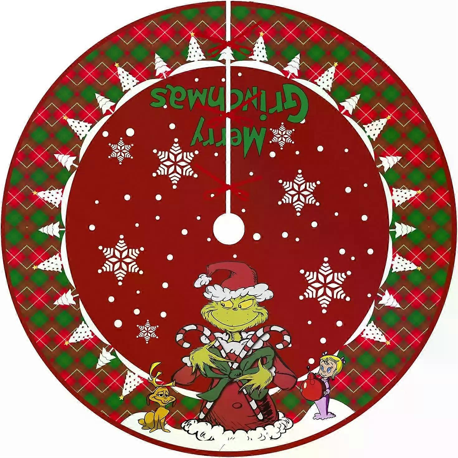 חצאית עץ חג המולד שמח עם שרוכים חורף פתית שלג מתנות לכלבים חצאית עץ חג המולד מלאכותית מסיבת ראש השנה קישוט כפרי