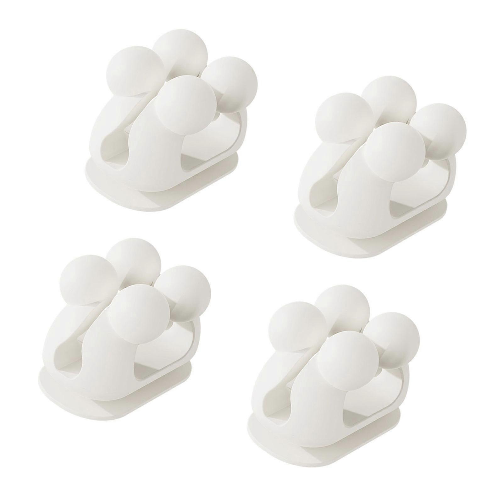 Set Of 4 Waterproof Silicone Wall Hooks Multi Color Silicone Hooks Hanger For Perfect Bathroom And Home Use  White