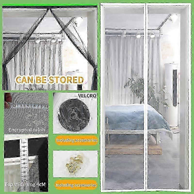 Fibreglass Magnetic Screen Custom Size Easy Installation Door Curtain Anti-Mosquito Net Fly Insect Screen Mesh Automatic Closin
