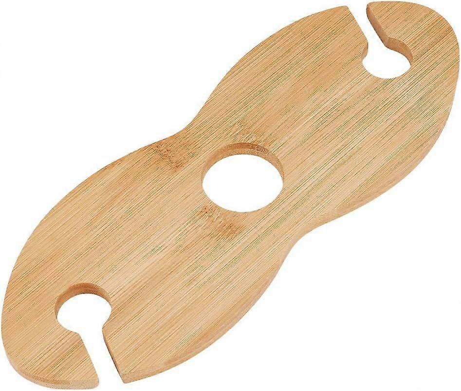 Wood Wine Glass Holder 10.8x3.8x0.3inch Handmade Wine Storage and Display Rack Counter Stand for Wine Two Glasses and Bottle