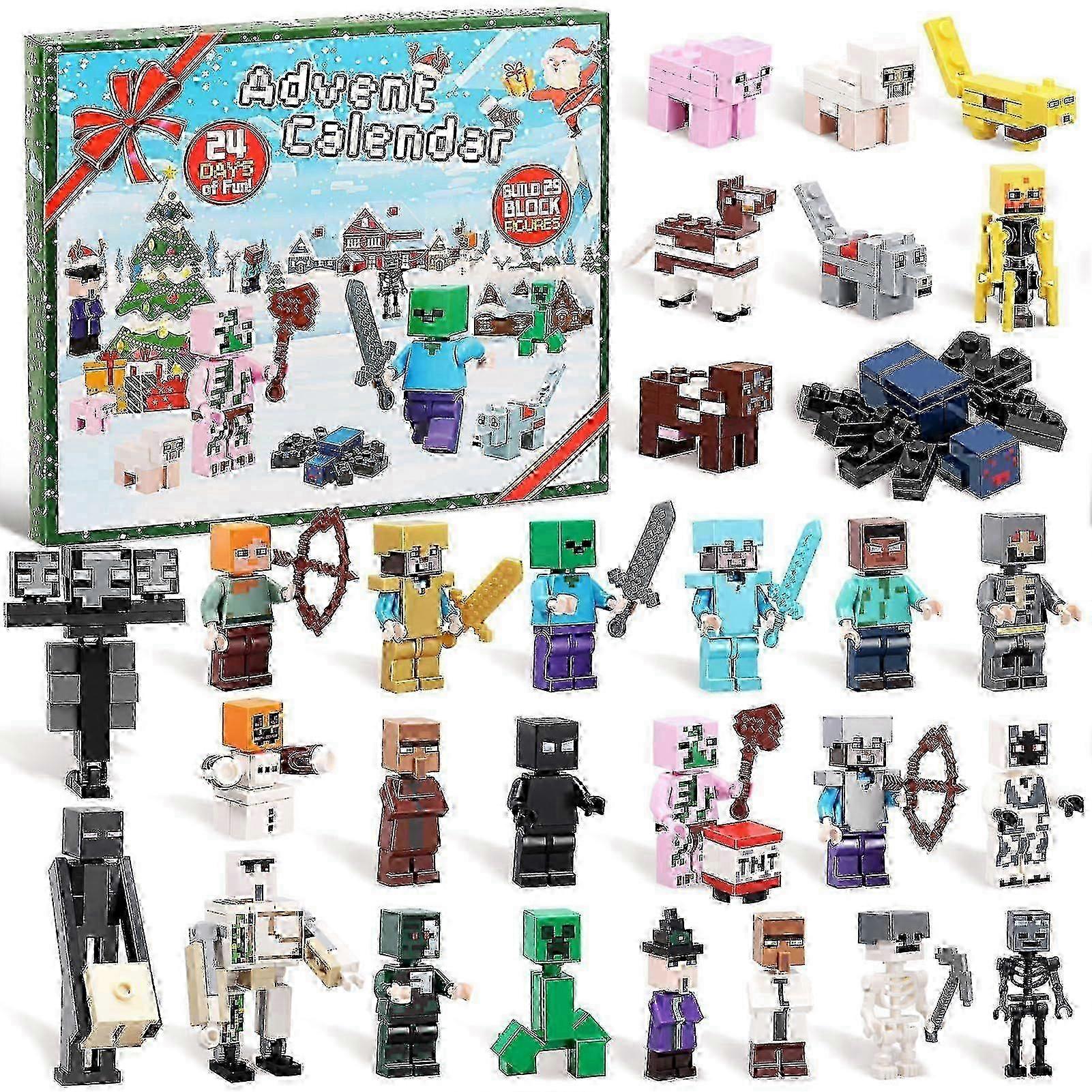 25-26 Minecraft Advent calendar 2025 with 24 toy figures and building blocks