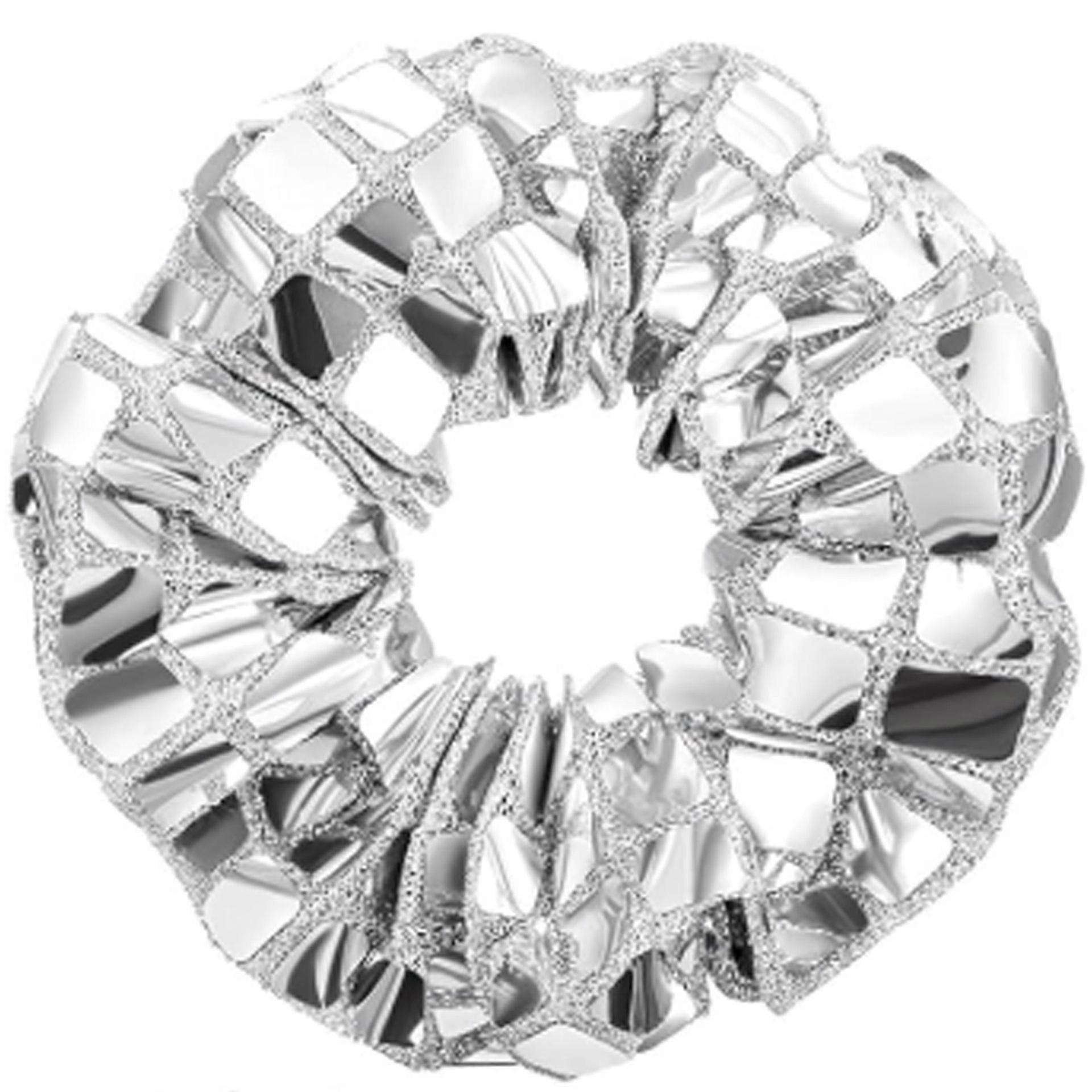 Silver square sequined scrunchie for a stylish bun