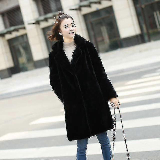 Women's Mink Effect Fur Coat for Cold Season Warmth and Style
