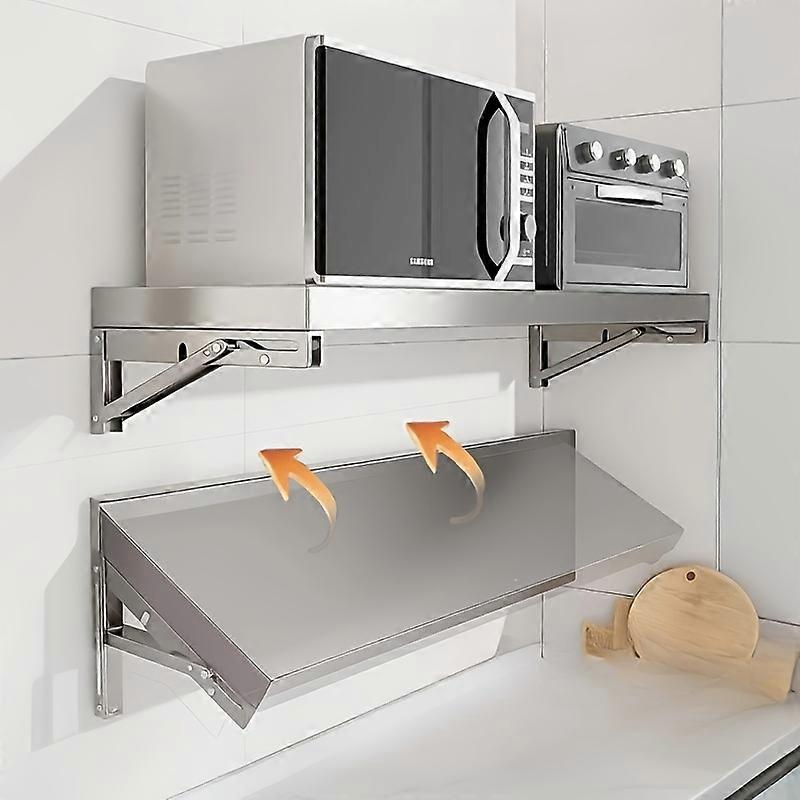 1-piece stainless steel folding table in three sizes, easy to assemble, and space-saving | Suitable for food trucks, kitchens