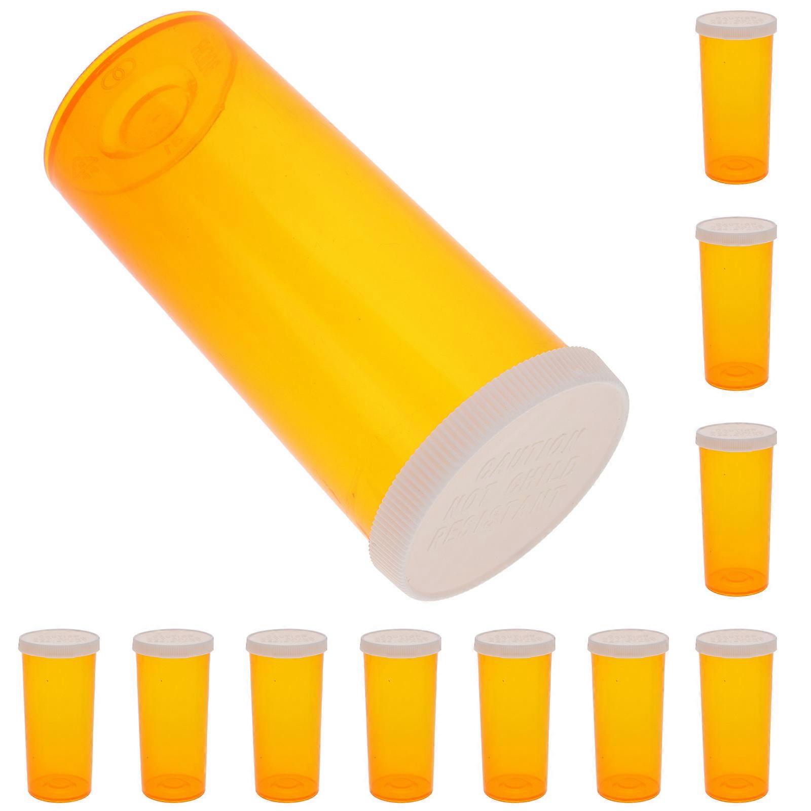 Sample Vial Bottles Plastic Container for Storage Use 20Pcs Yellow Pill Bottles