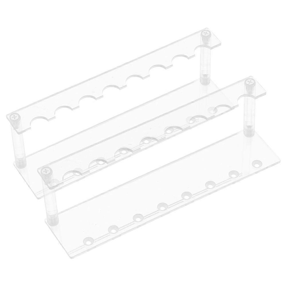 Acrylic Pen Display Stand for Desk Organization with 2Pcs Transparent Holder