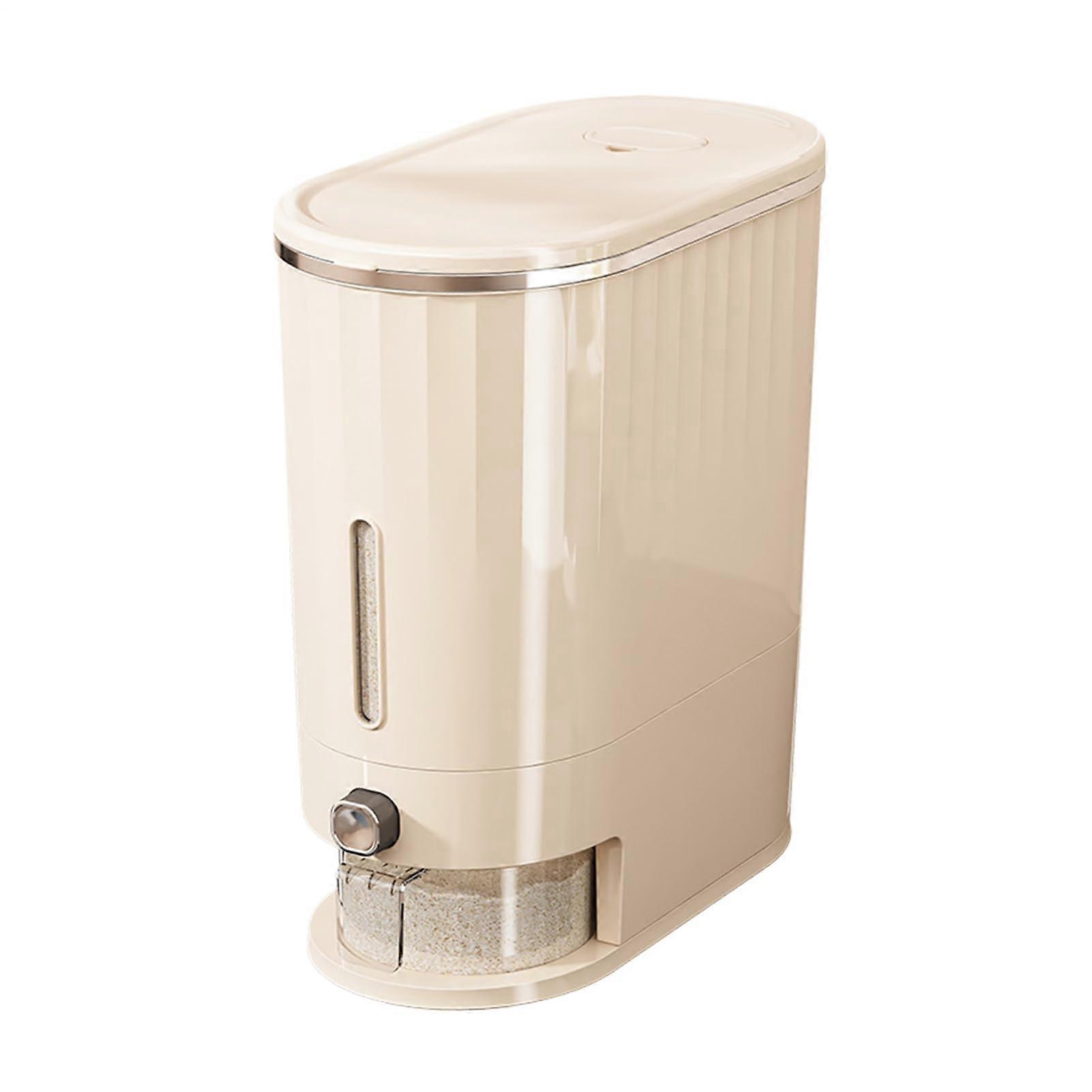Rice Dispenser with Airtight Seal and Clear Window, Large Grain Storage Container for Kitchen